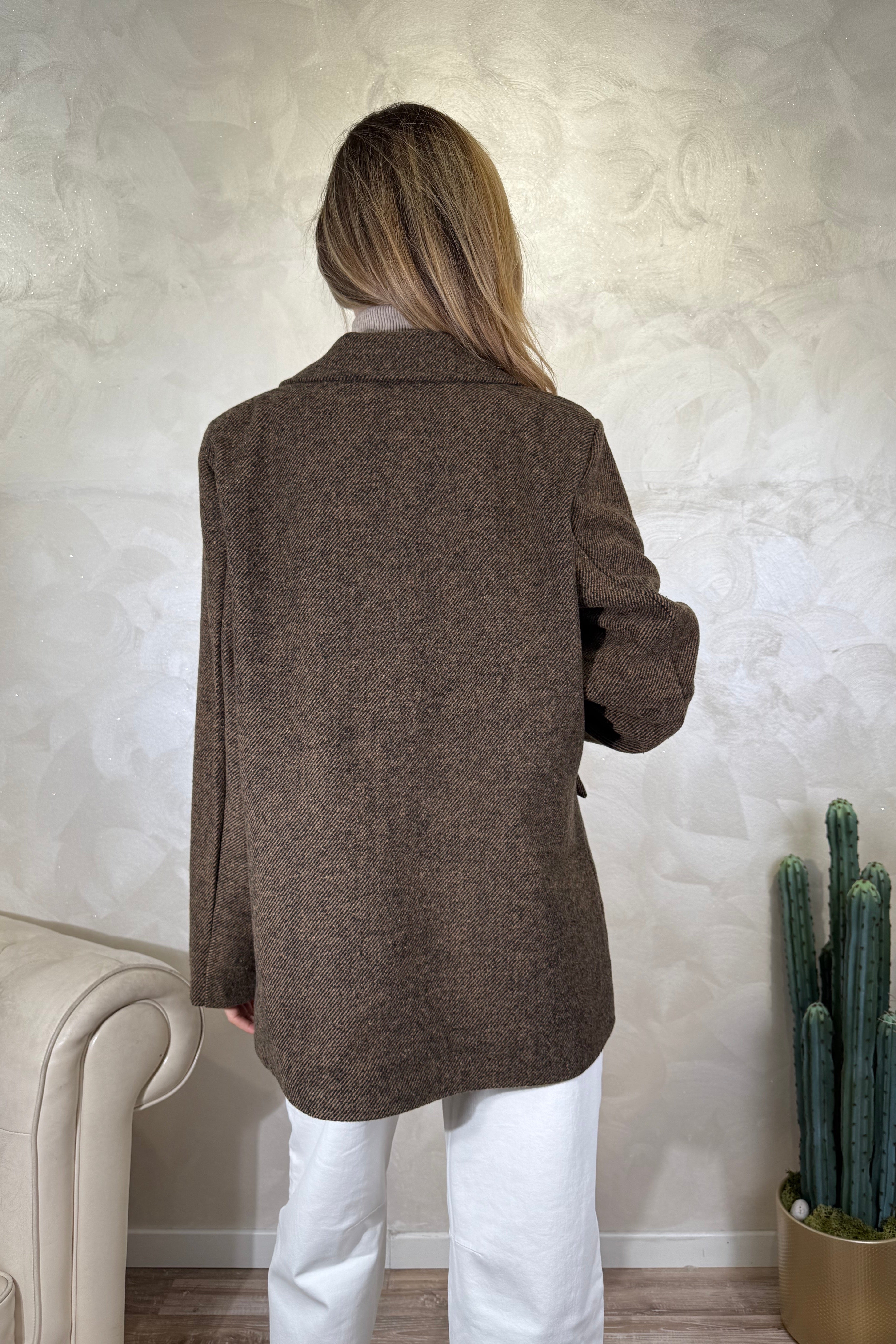 BLAZER TWEED DIAGONALE COL. MORO