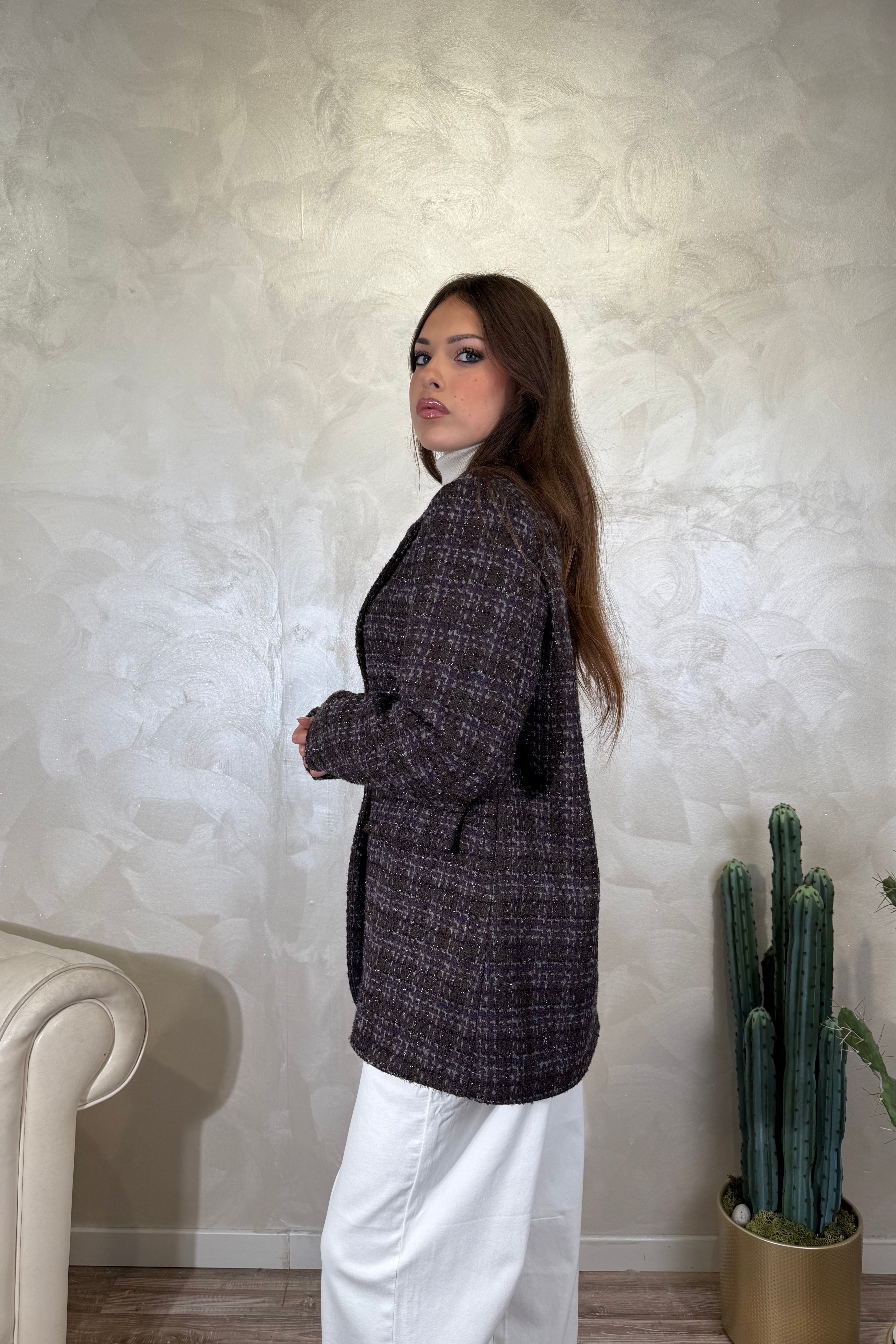 BLAZER CHECK LUREX COL.MORO