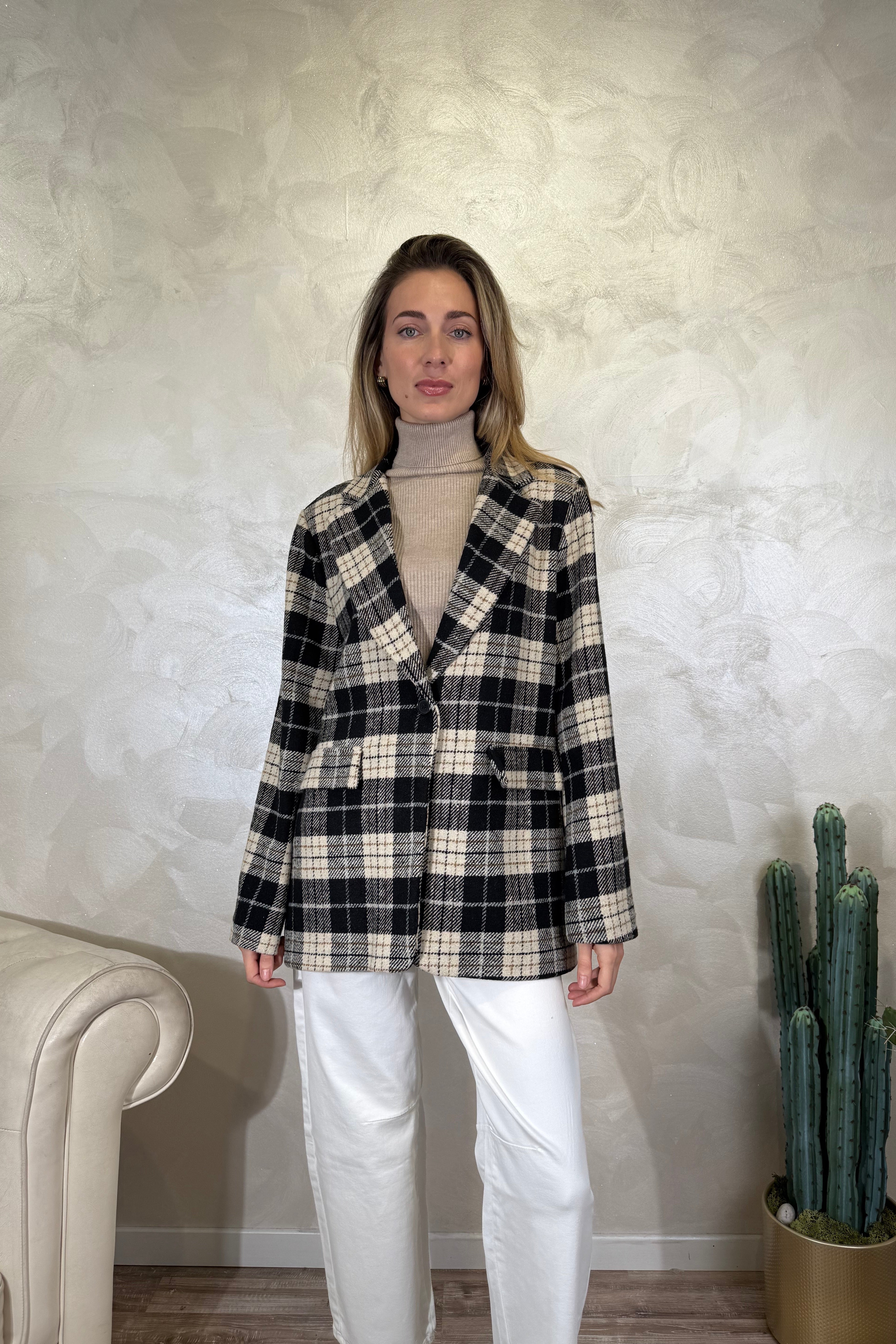 BLAZER TARTAN COL.NERO