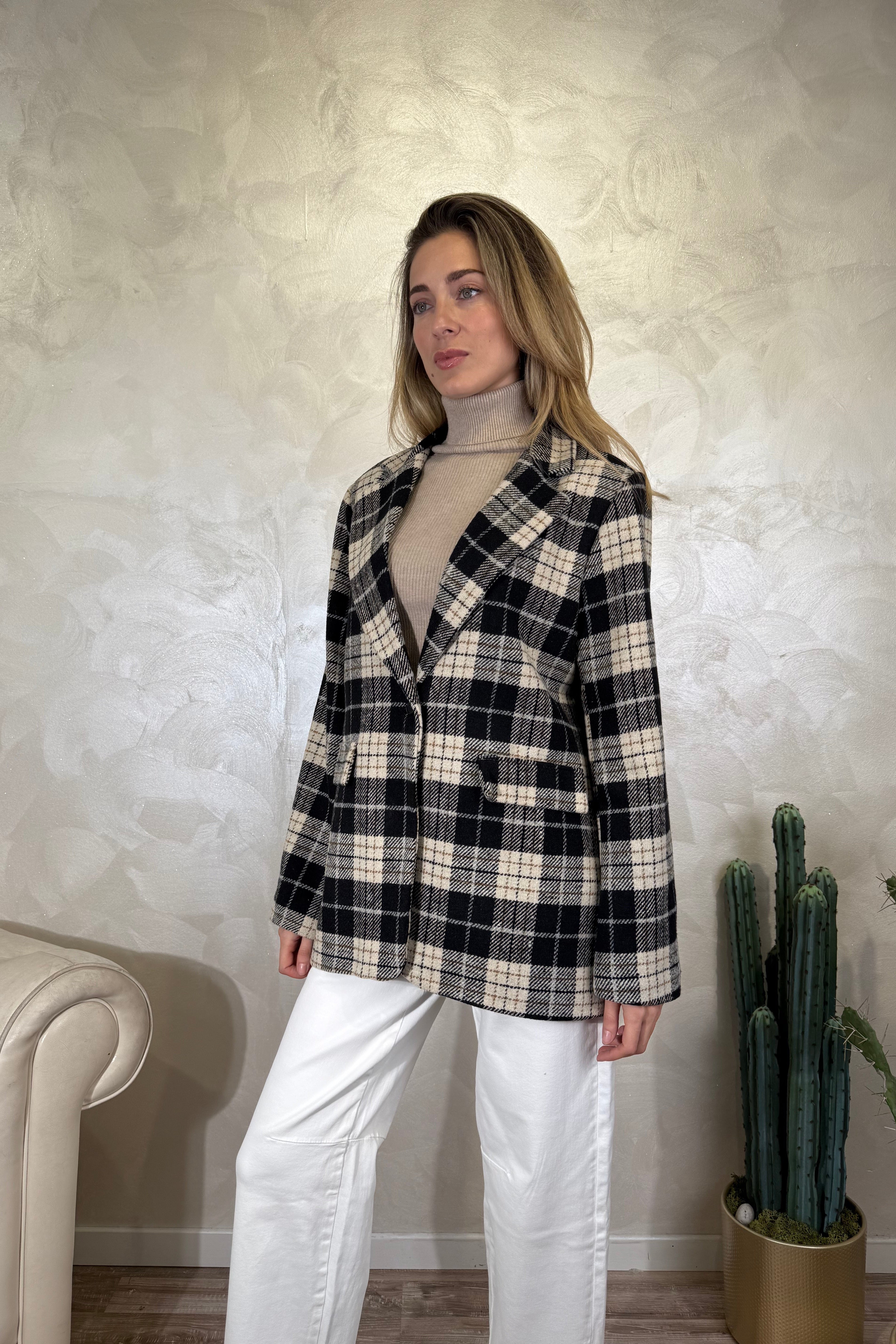 BLAZER TARTAN COL.NERO