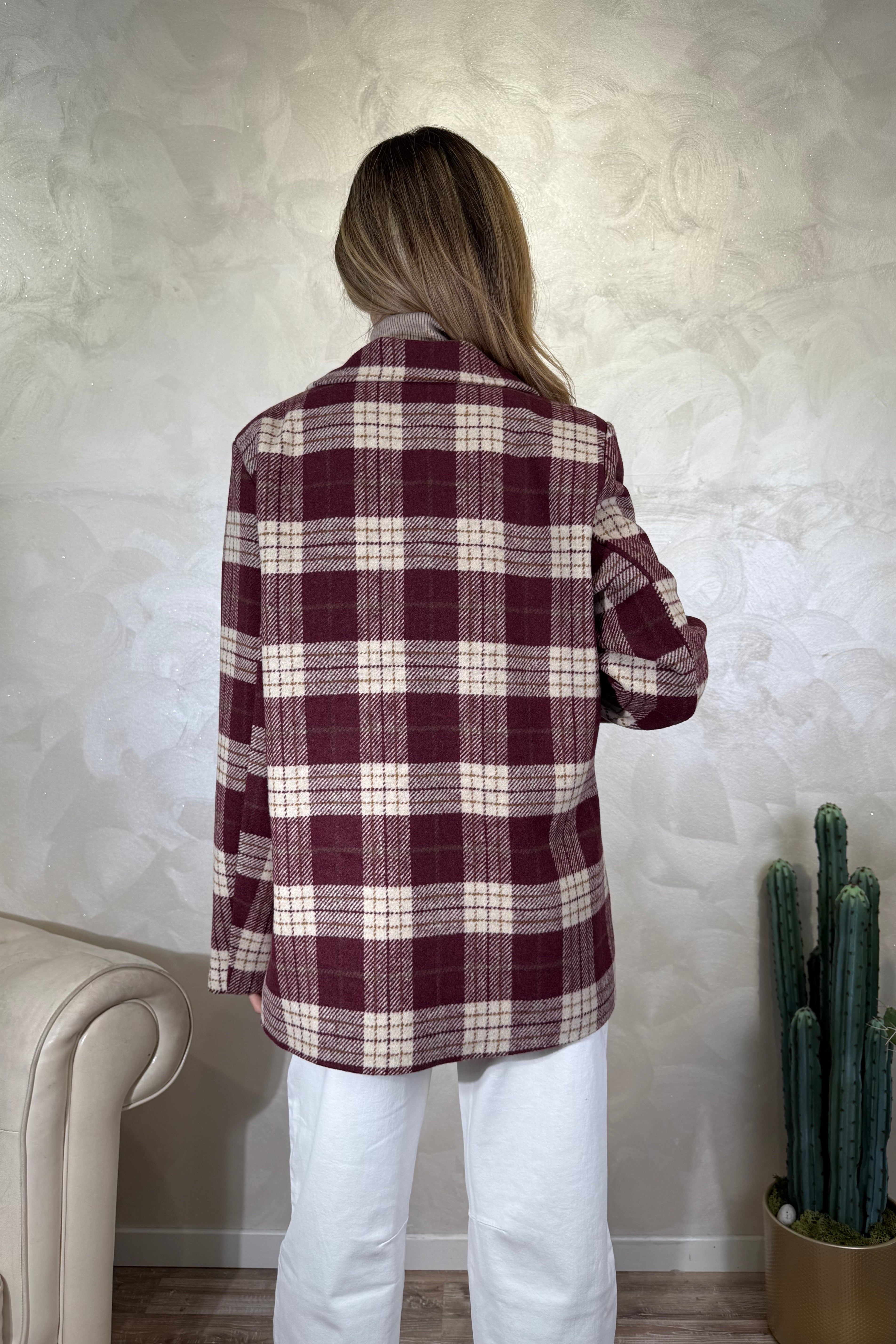 BLAZER TARTAN COL.BORDEAUX