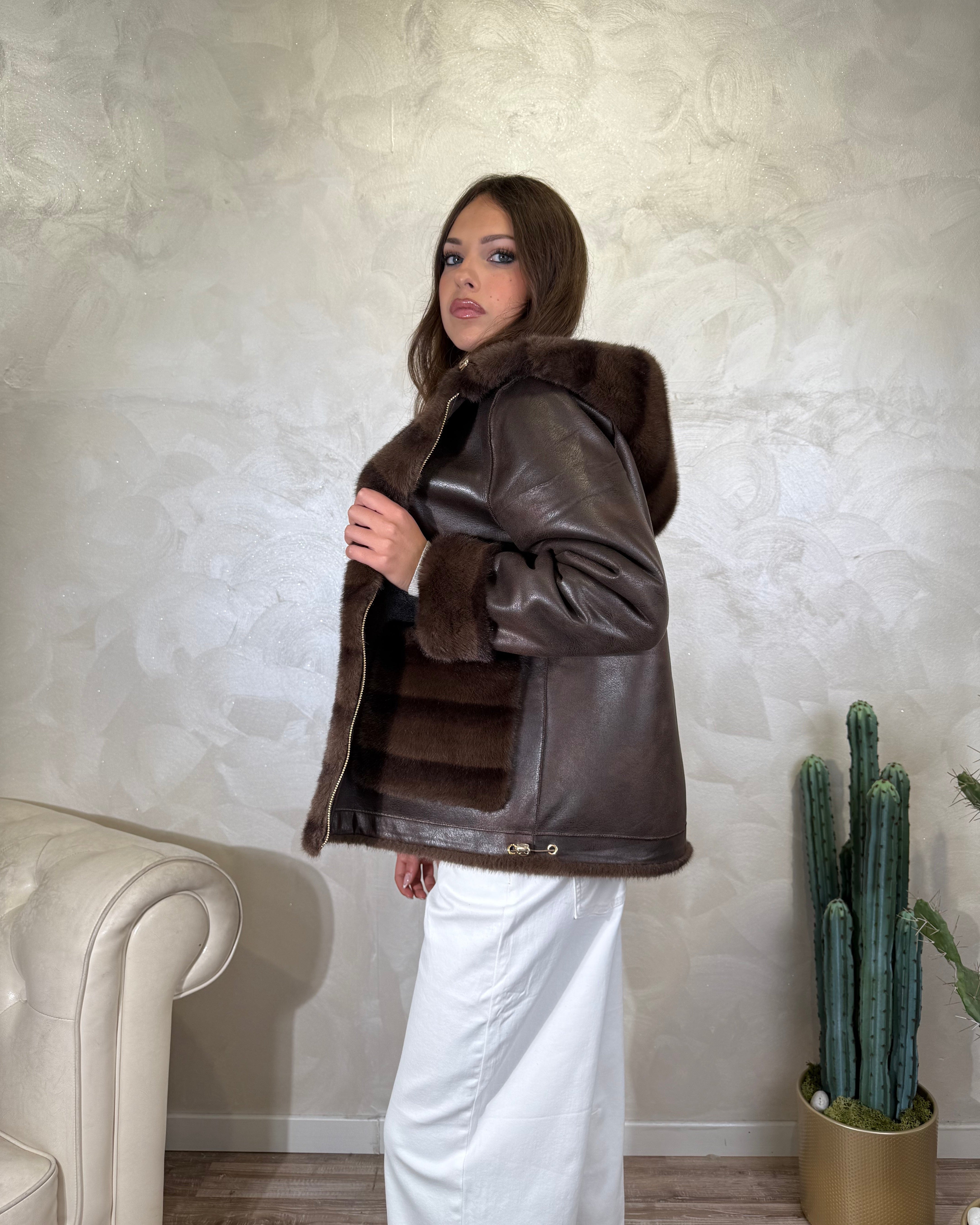 GIUBBOTTO REVERSIBILE CON CAPPUCCIO COL.MORO