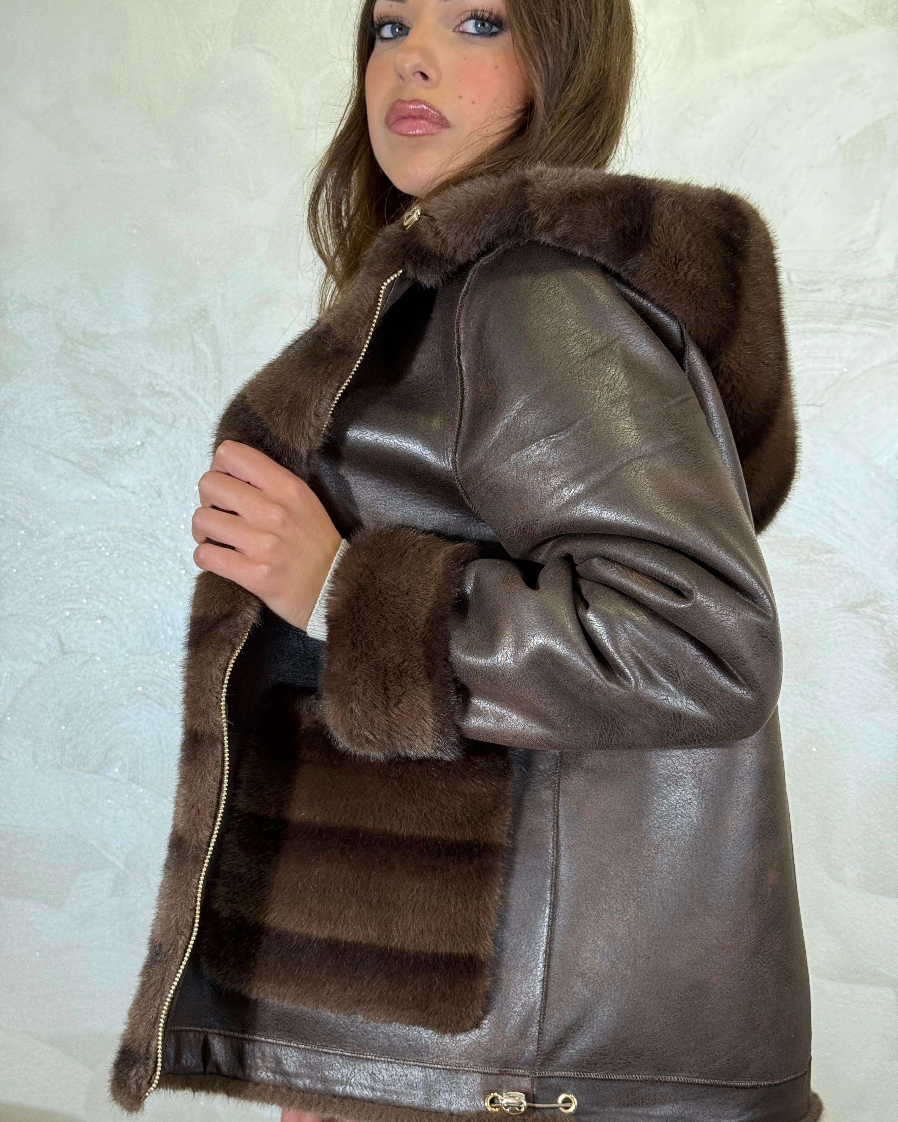 GIUBBOTTO REVERSIBILE CON CAPPUCCIO COL.MORO