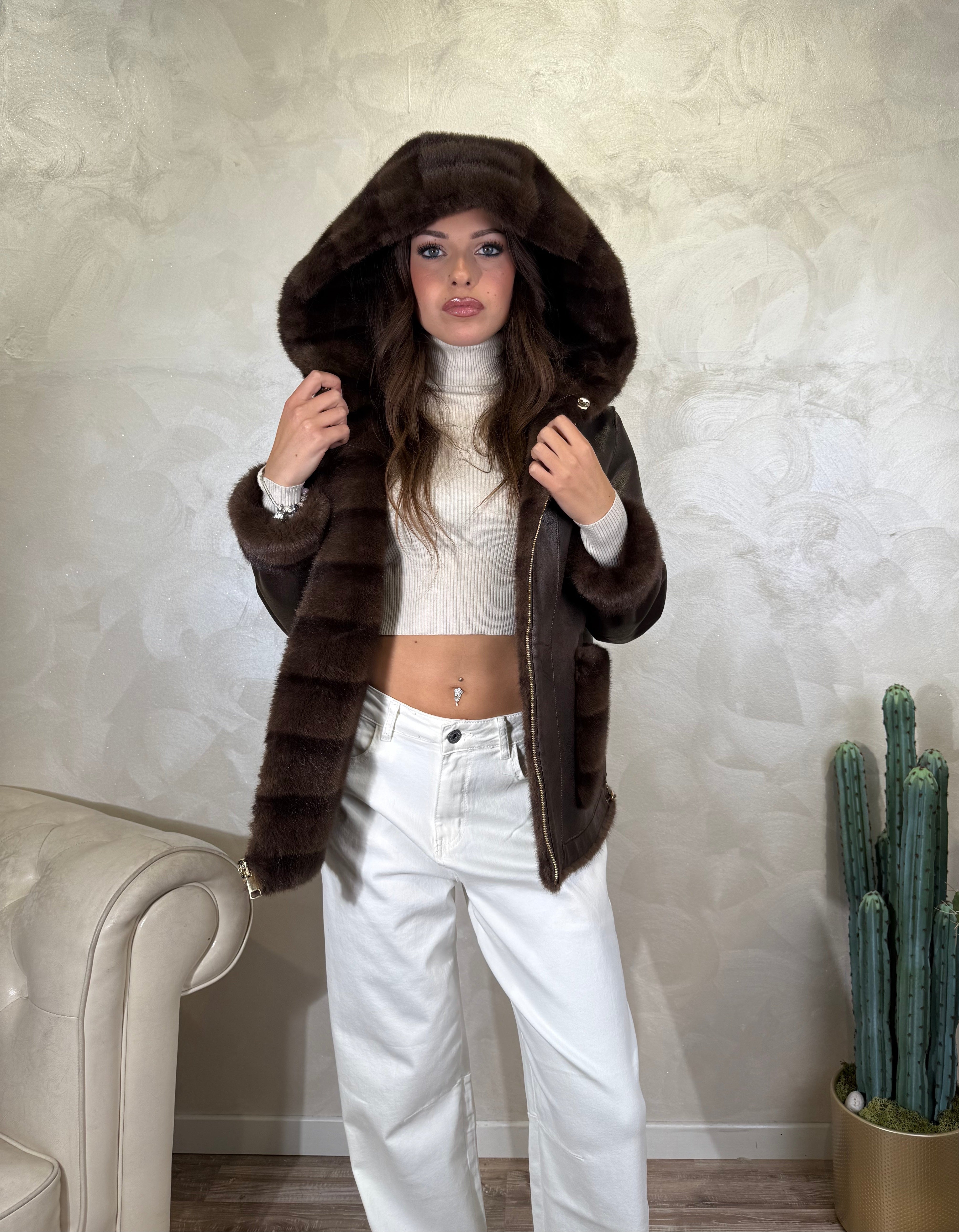 GIUBBOTTO REVERSIBILE CON CAPPUCCIO COL.MORO