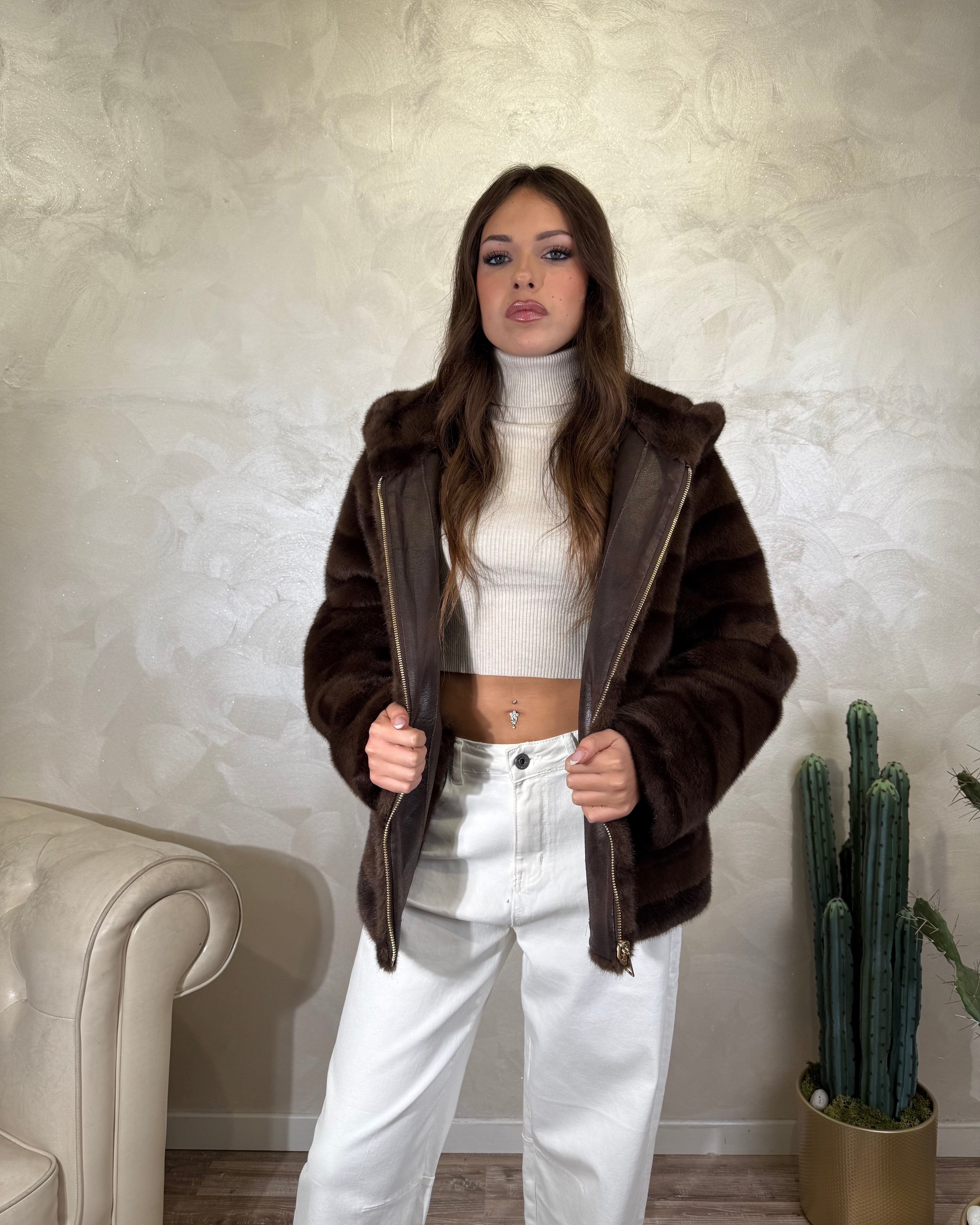 GIUBBOTTO REVERSIBILE CON CAPPUCCIO COL.MORO