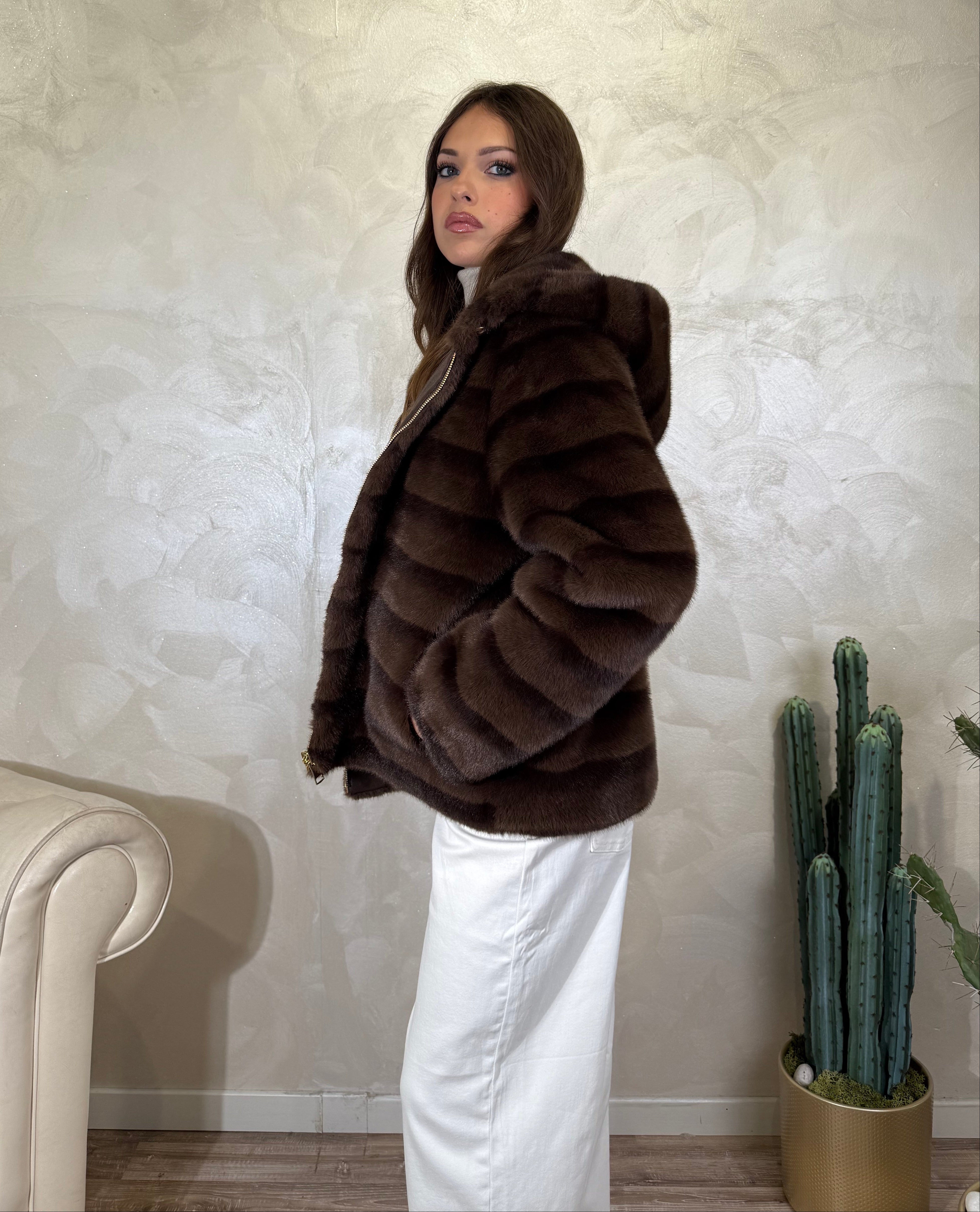 GIUBBOTTO REVERSIBILE CON CAPPUCCIO COL.MORO