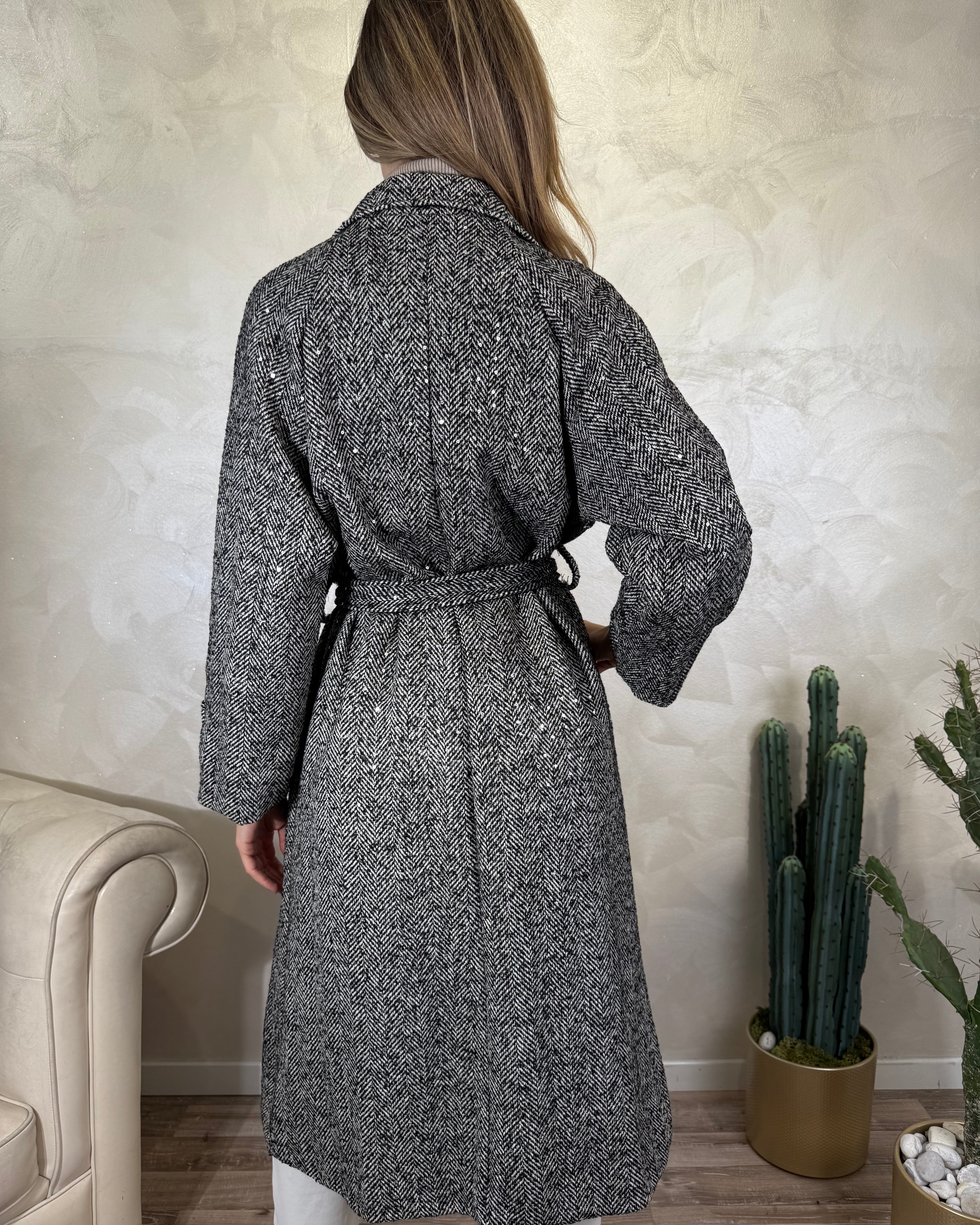 CAPPOTTO LUNGO SPIGATO COL. PANNA