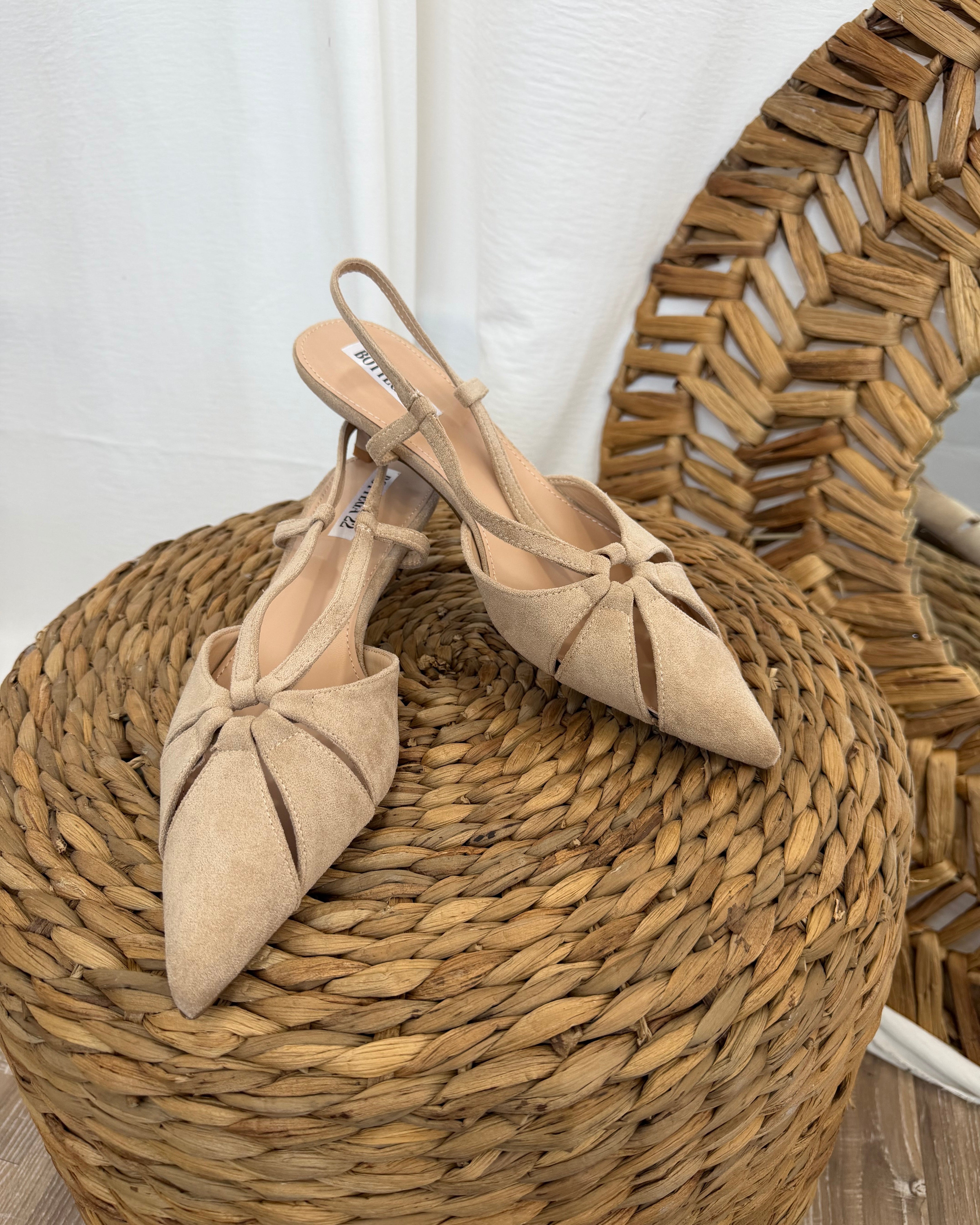 SCARPA SLINGBACK DONNA PUNTA AFFUSOLATA COL BEIGE