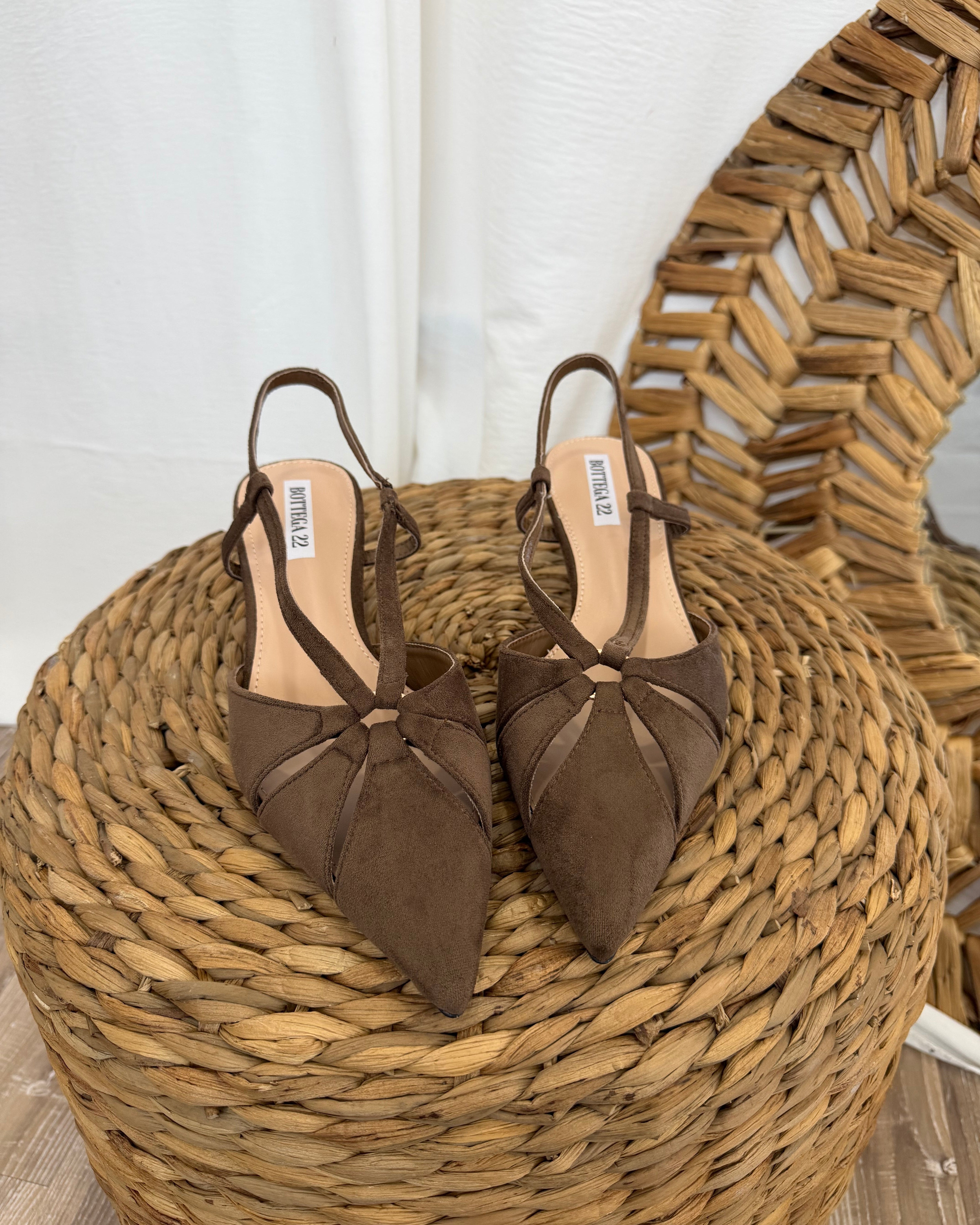 SCARPA SLINGBACK DONNA PUNTA AFFUSOLATA COL BROWN