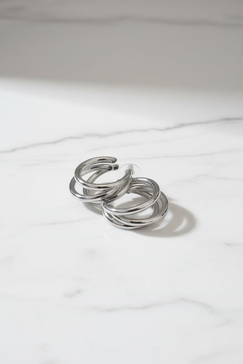 ORECCHINI CERCHI COL. SILVER