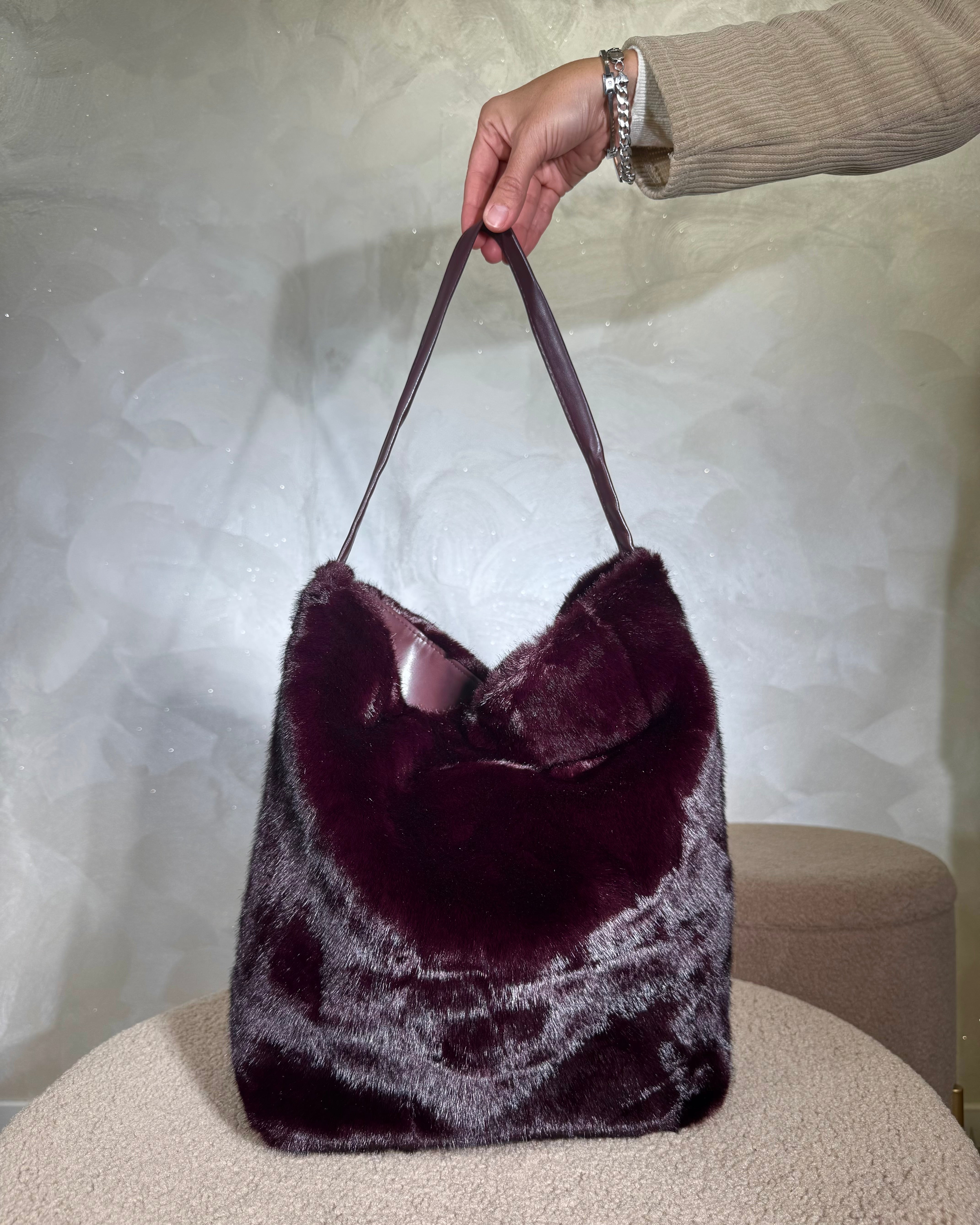 BORSA RETTANGOLARE IN ECOPELLICCIA COL.BORDEAUX