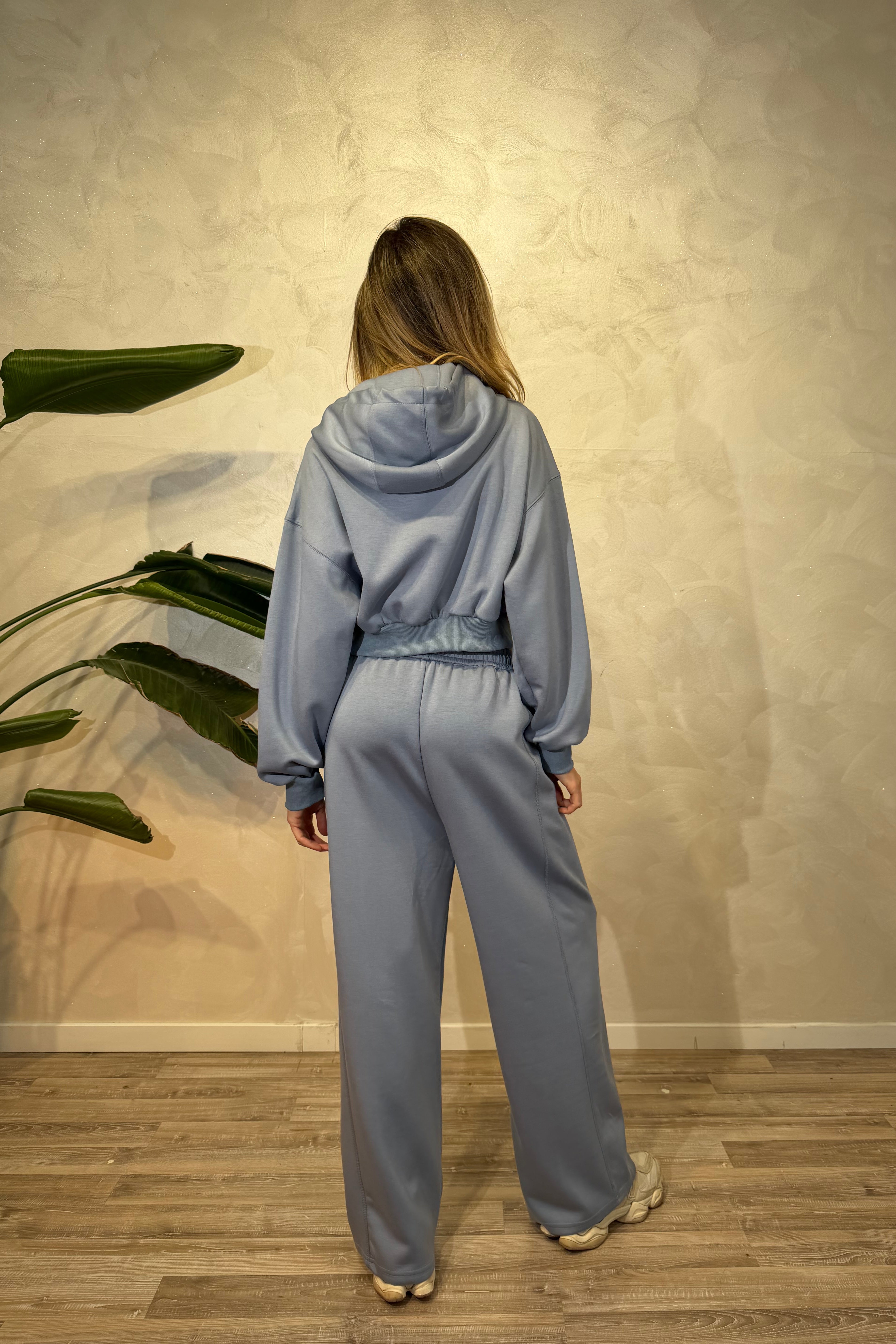 COMPLETO FELPA CON CAPPUCCIO E PANTALONI COL. POLVERE