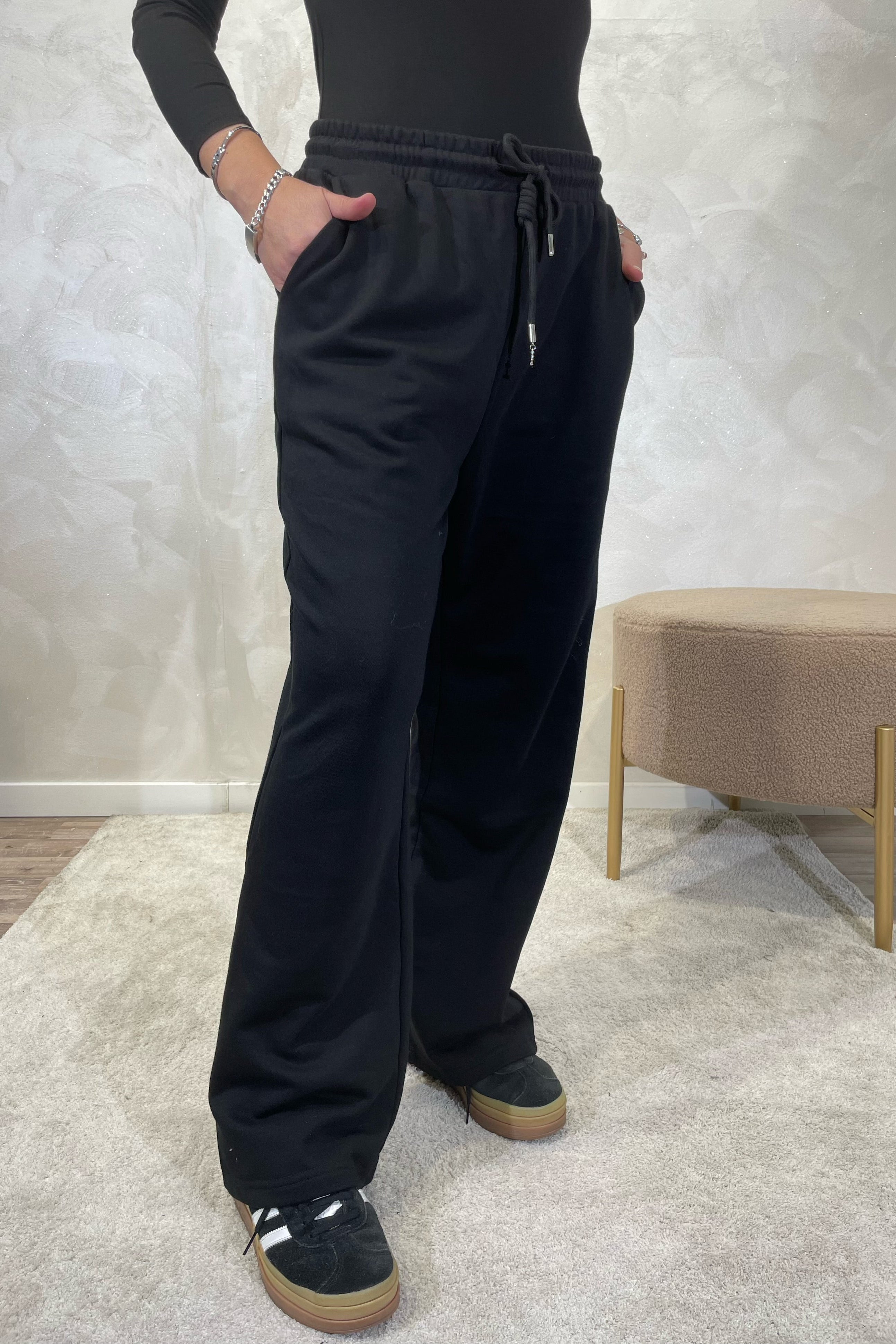 PANTALONE  DI FELPA CON COULISSE COL. NERO