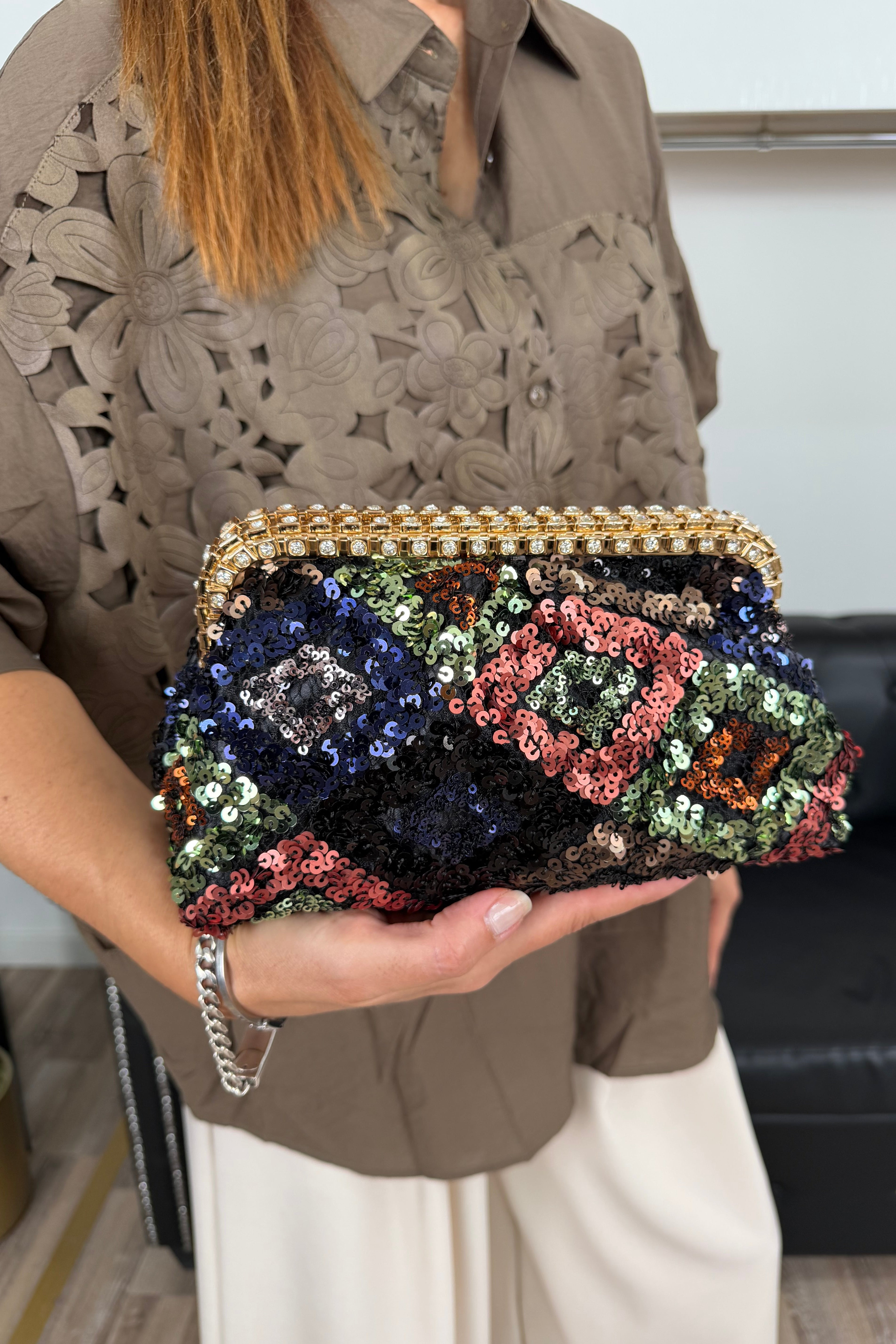 POCHETTE PAILLETTES MULTICOLOR