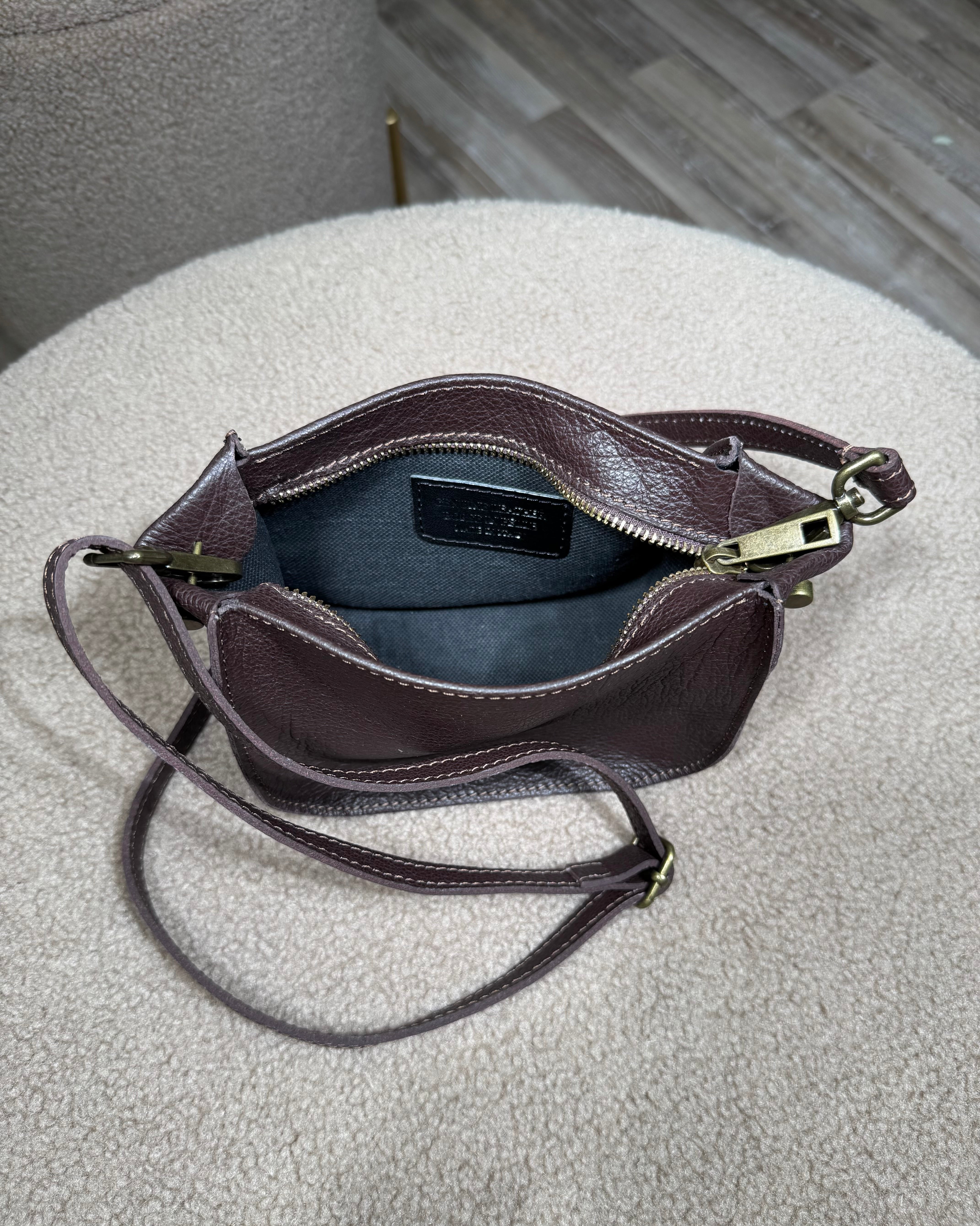 BORSA COMPATTA VERA PELLE COL.MORO