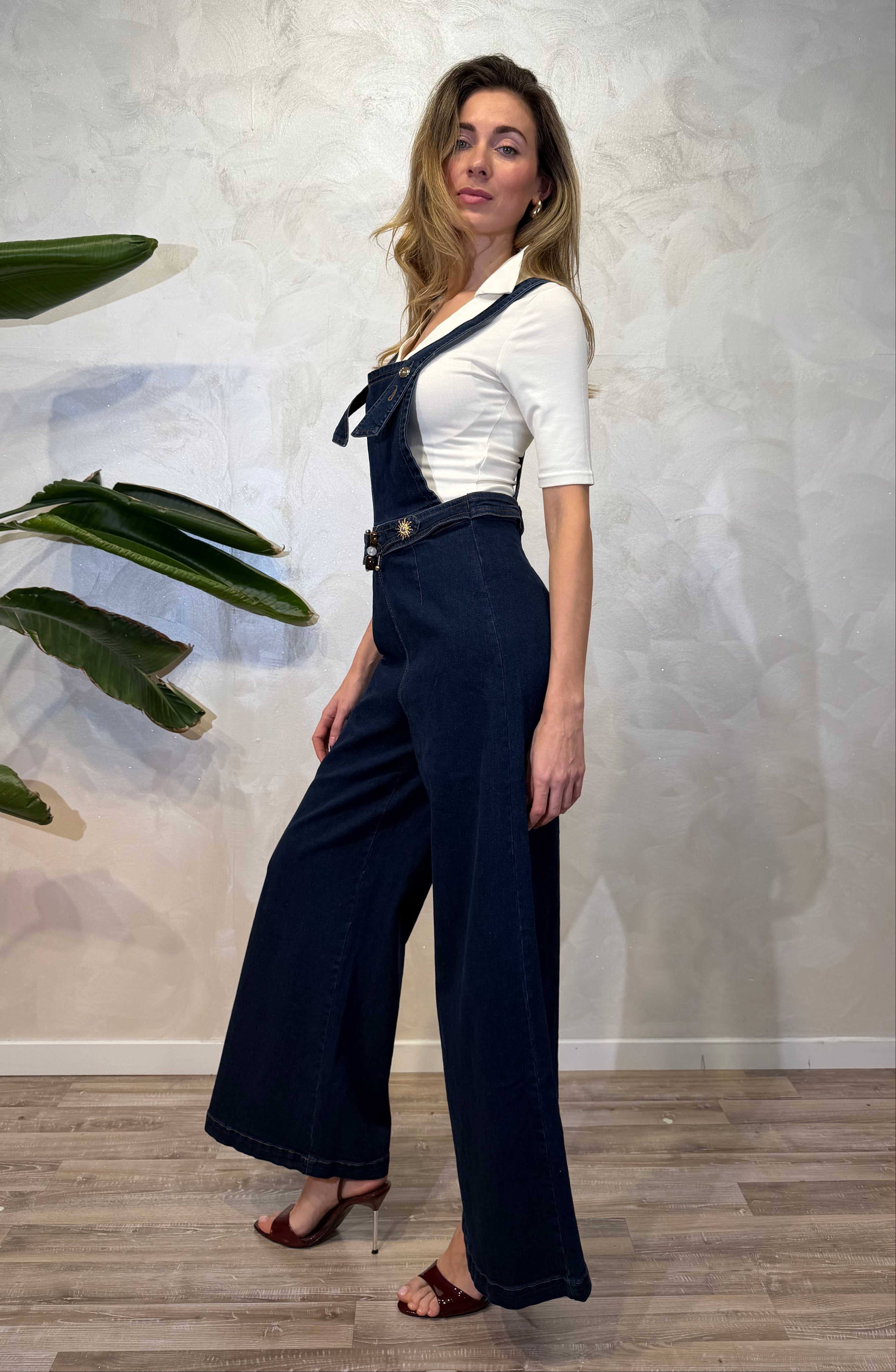 SALOPETTE PALAZZO COL. DEEP BLU