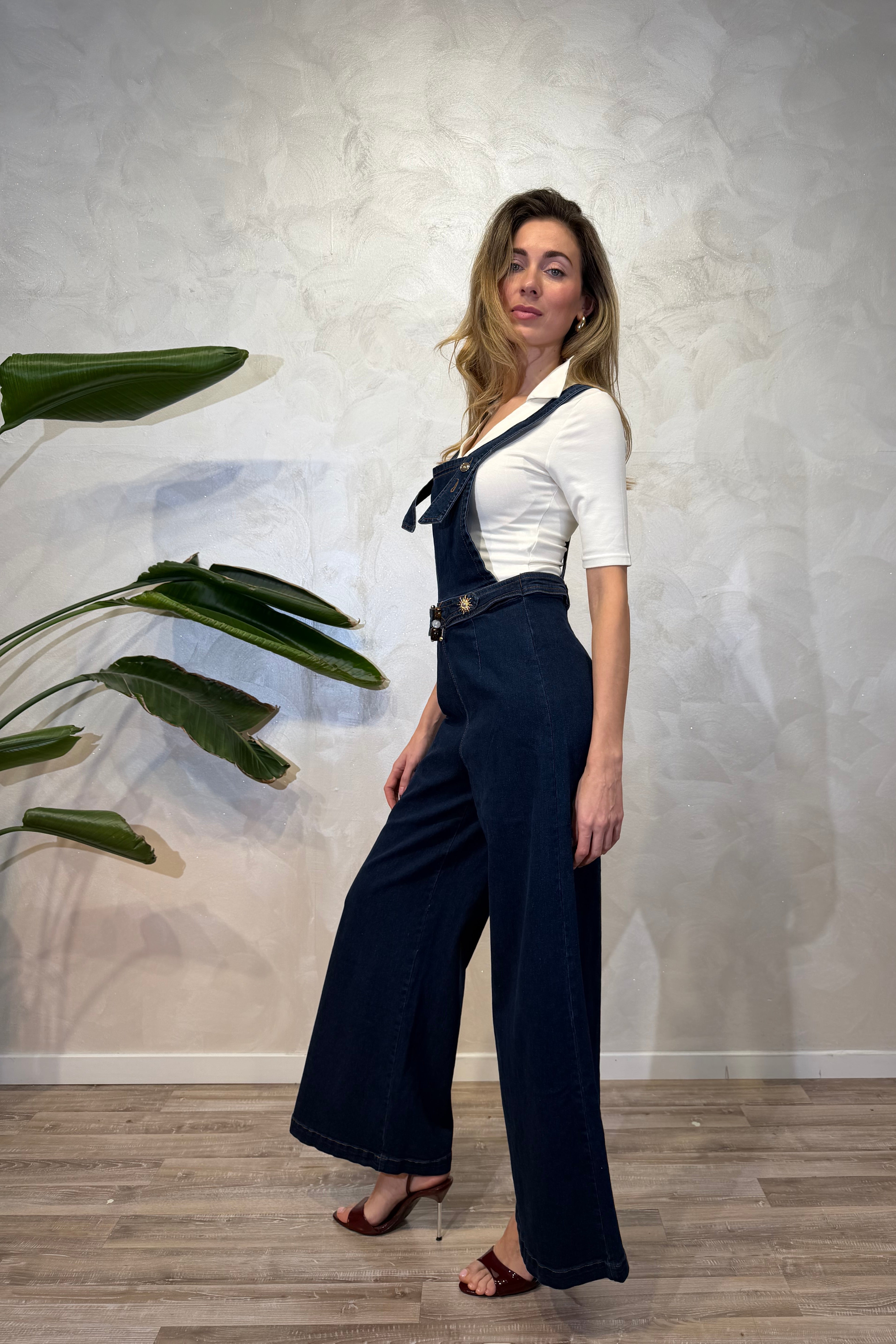 SALOPETTE PALAZZO COL. DEEP BLU