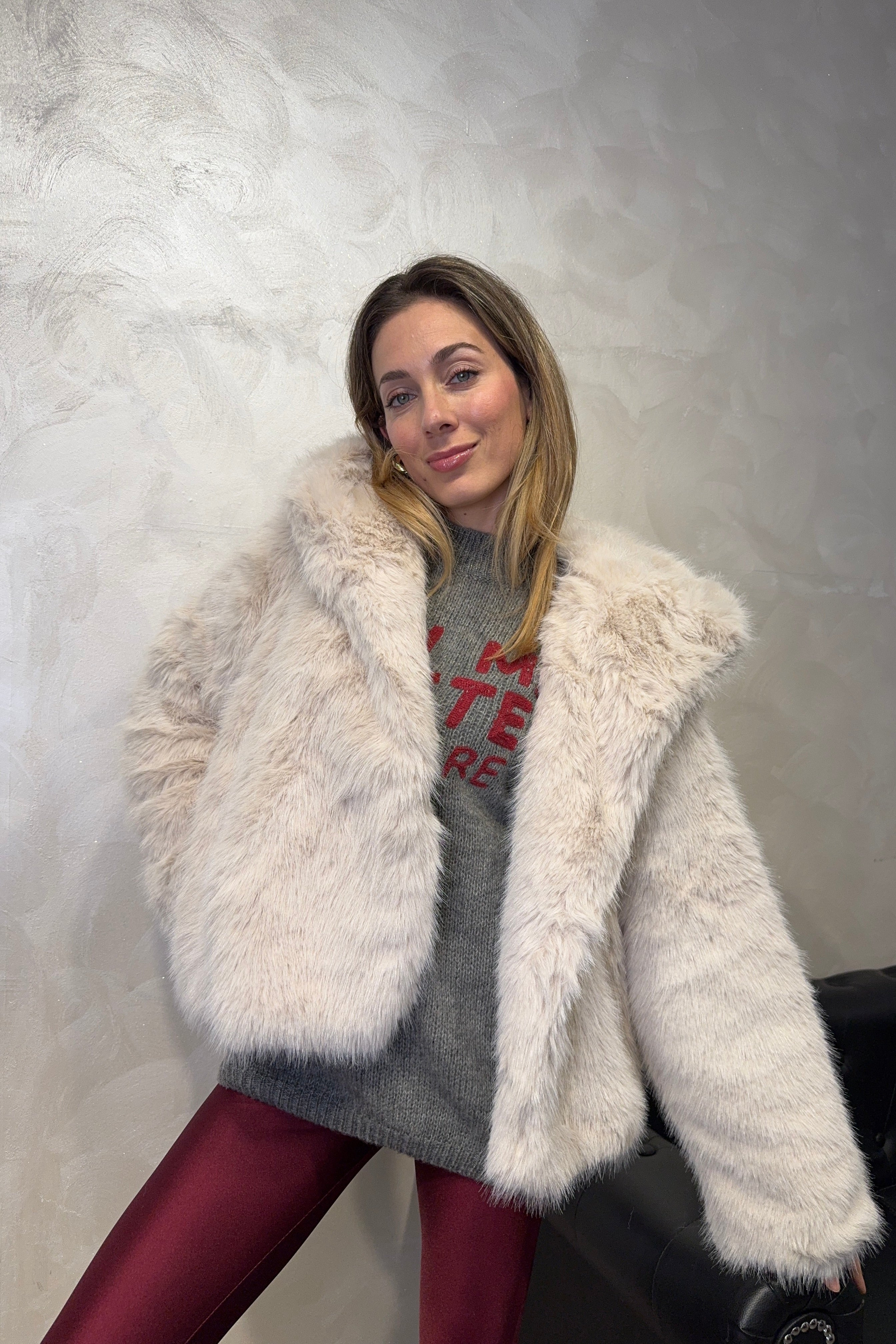 ECOPELLICCIA CON CAPPUCCIO COL. PANNA