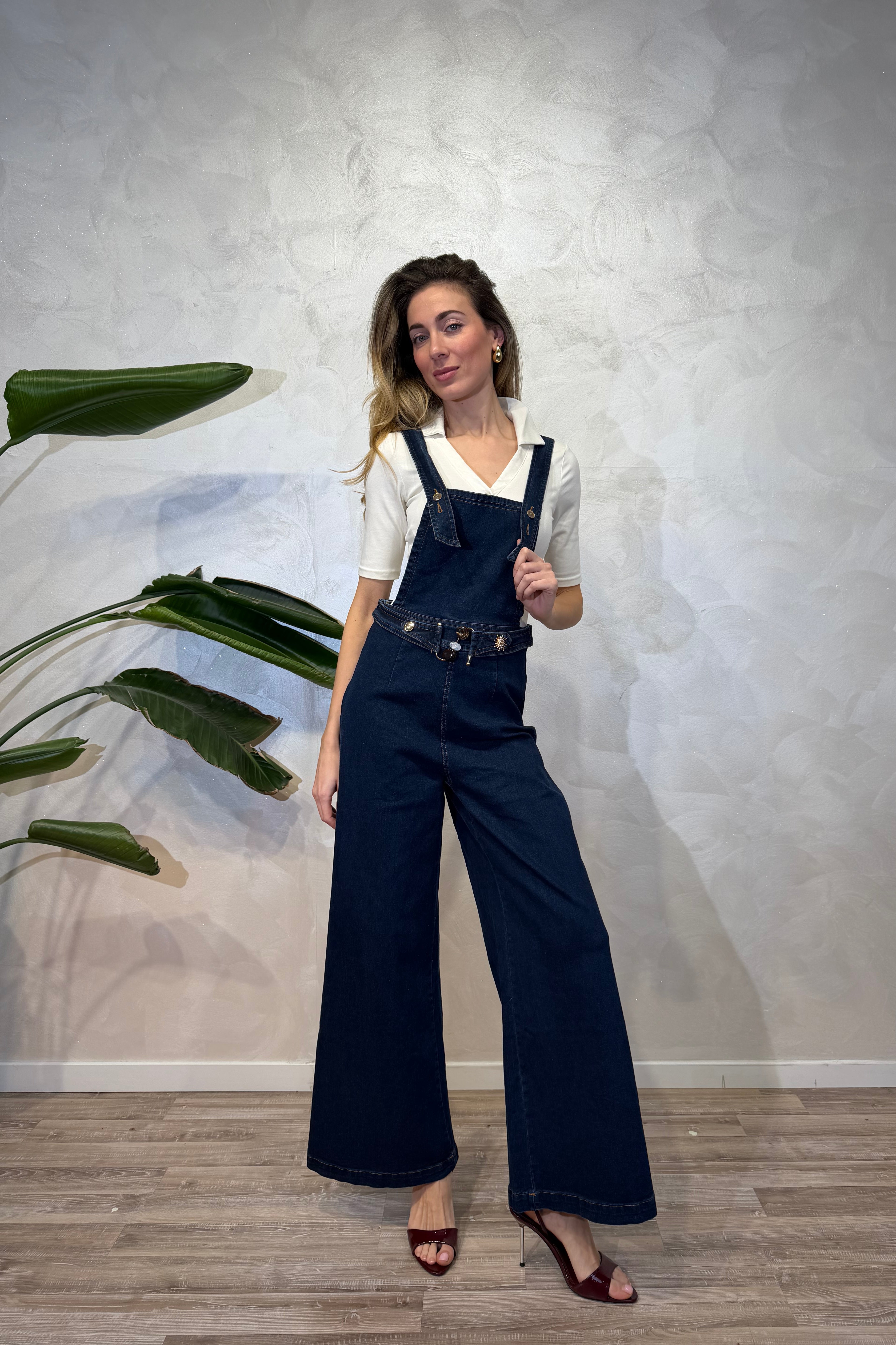 SALOPETTE PALAZZO COL. DEEP BLU