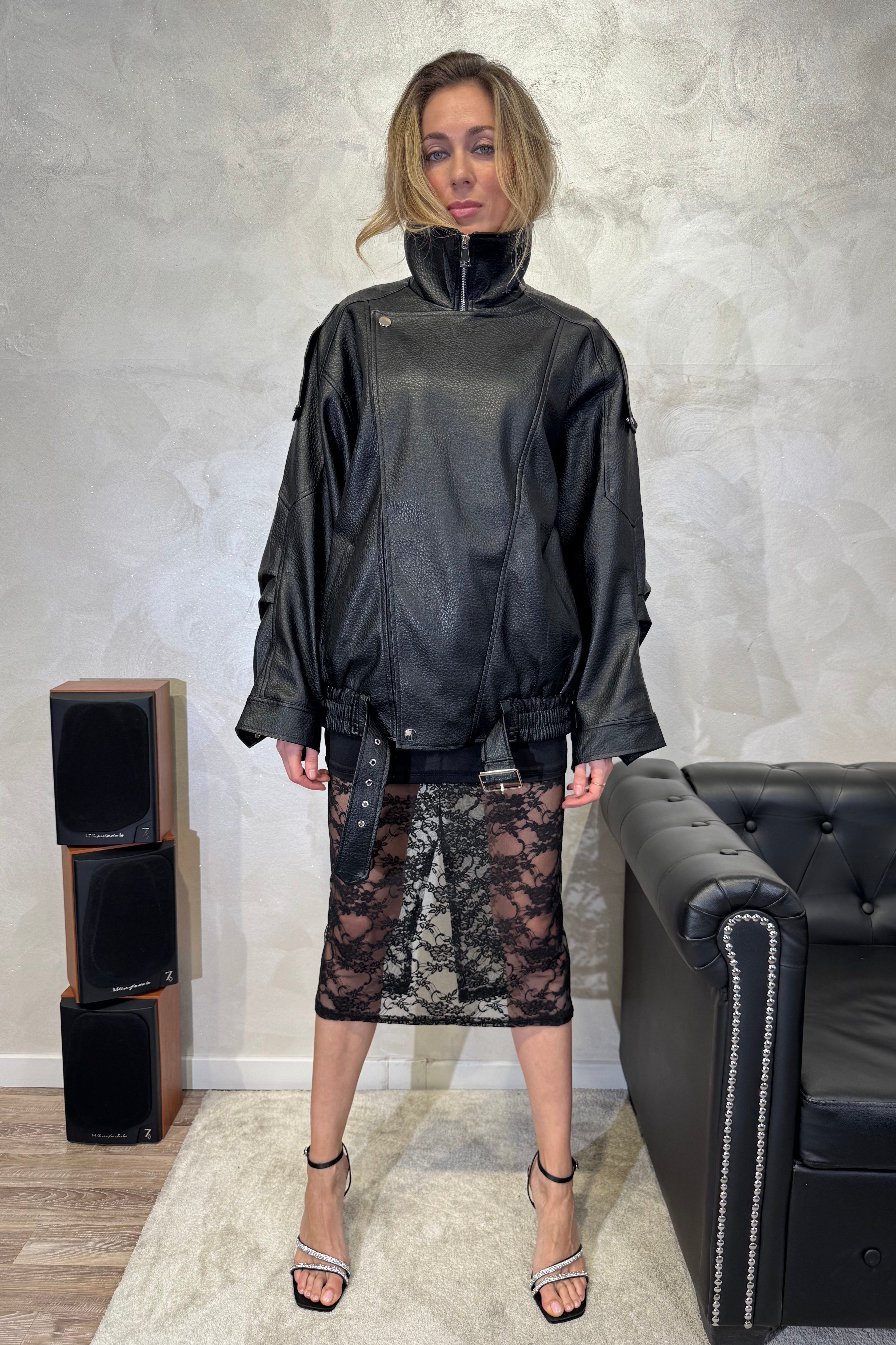 GIUBBOTTO  CHIODO OVER COL.NERO