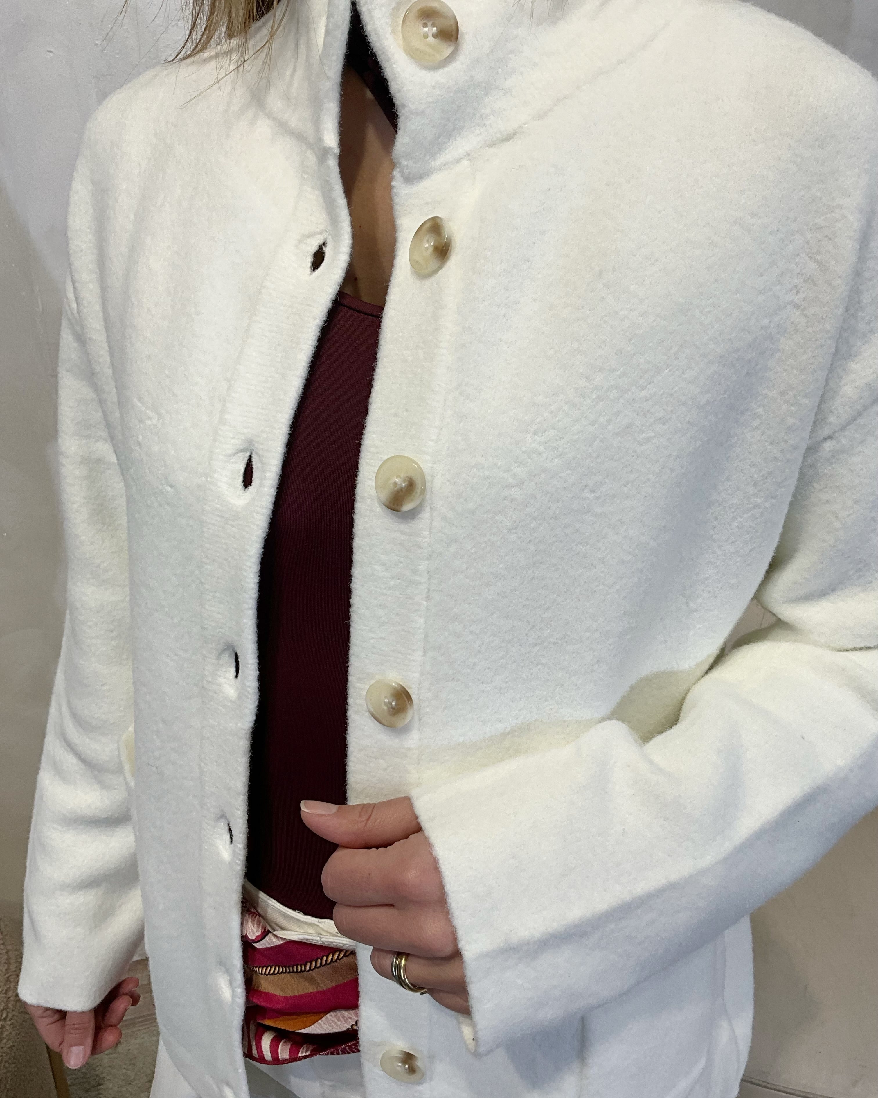 GIACCA COLLO LUPETTO TESSUTO DOPPIO COL BIANCO