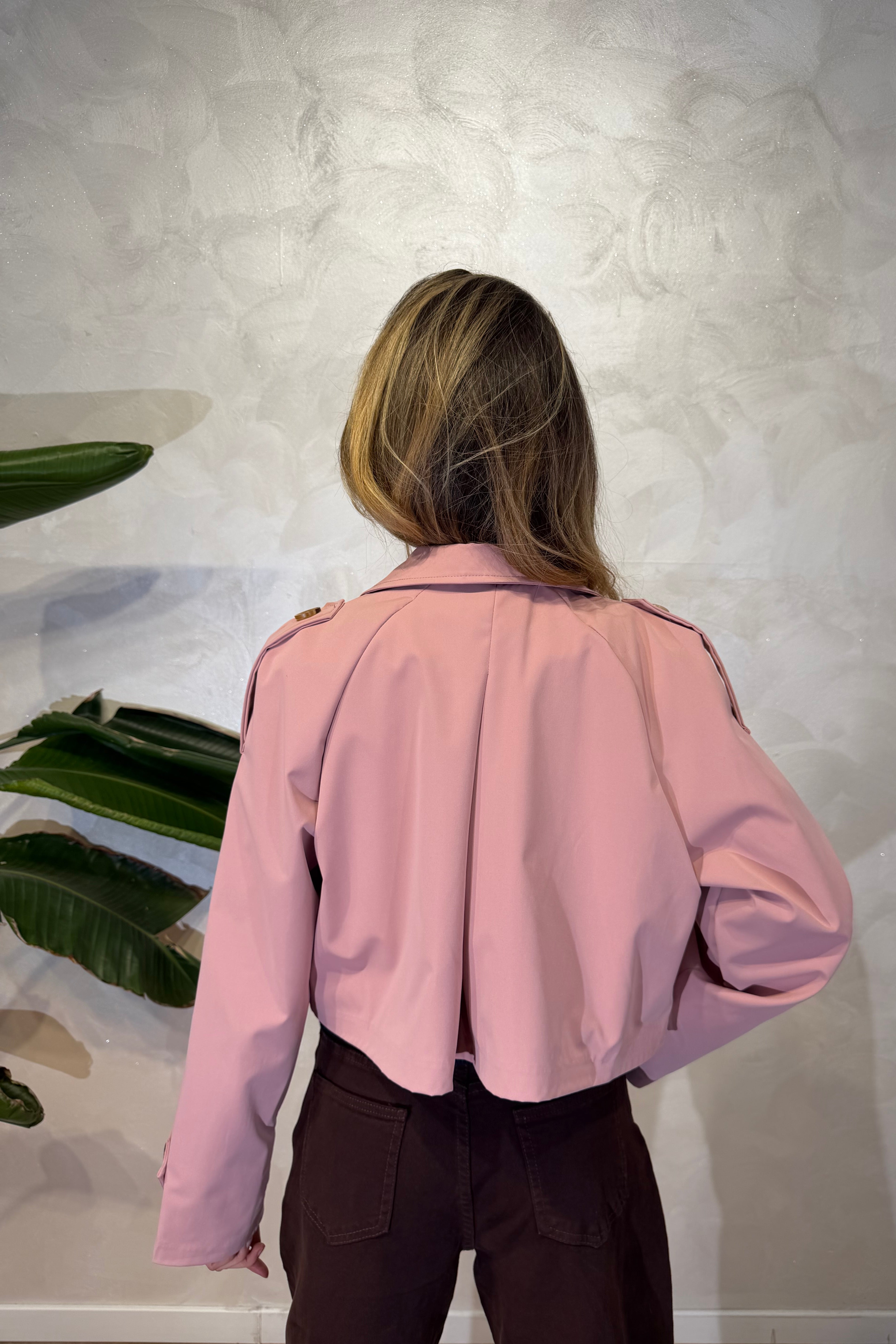 TRENCH CORTO IN GABARDINA 2 BOTTINI COL. ROSA CIPRIA