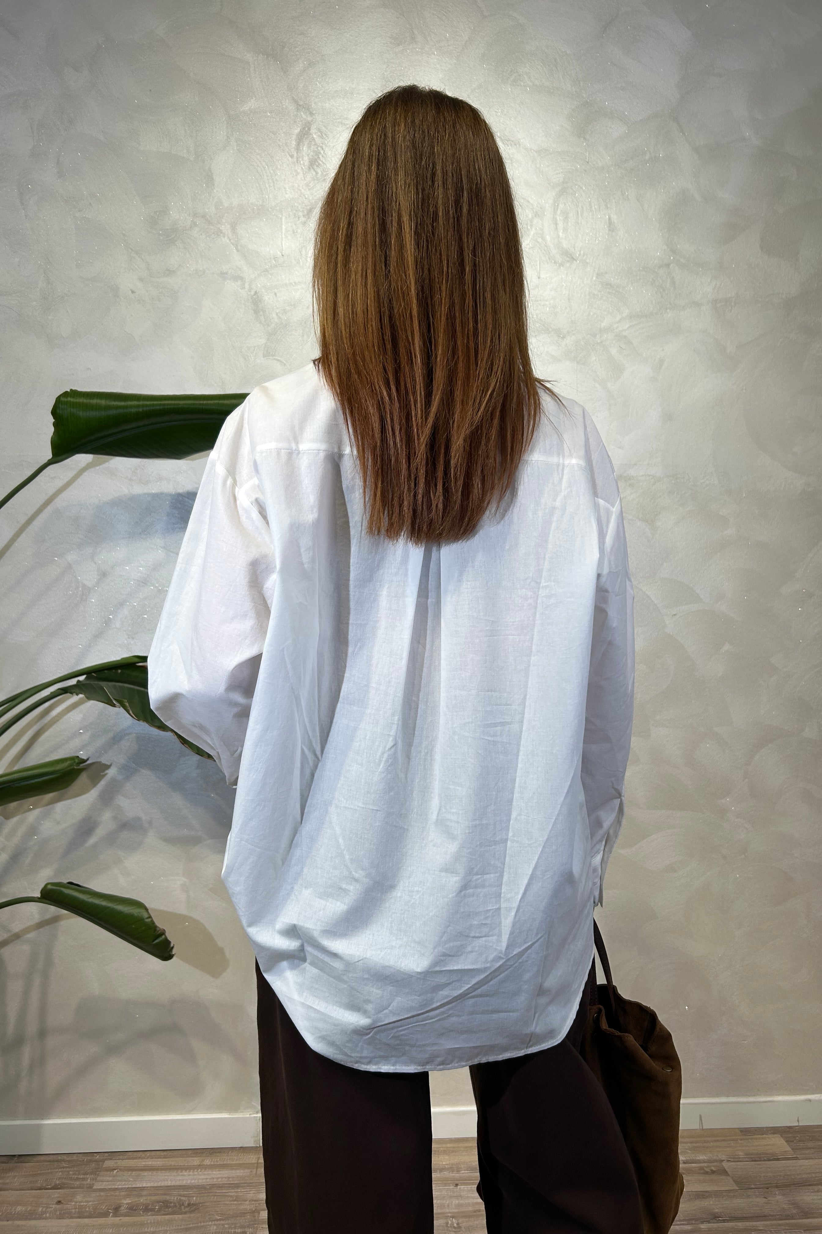 CAMICIA POPELINE DI COTONE CON RICAMI COL. PANNA