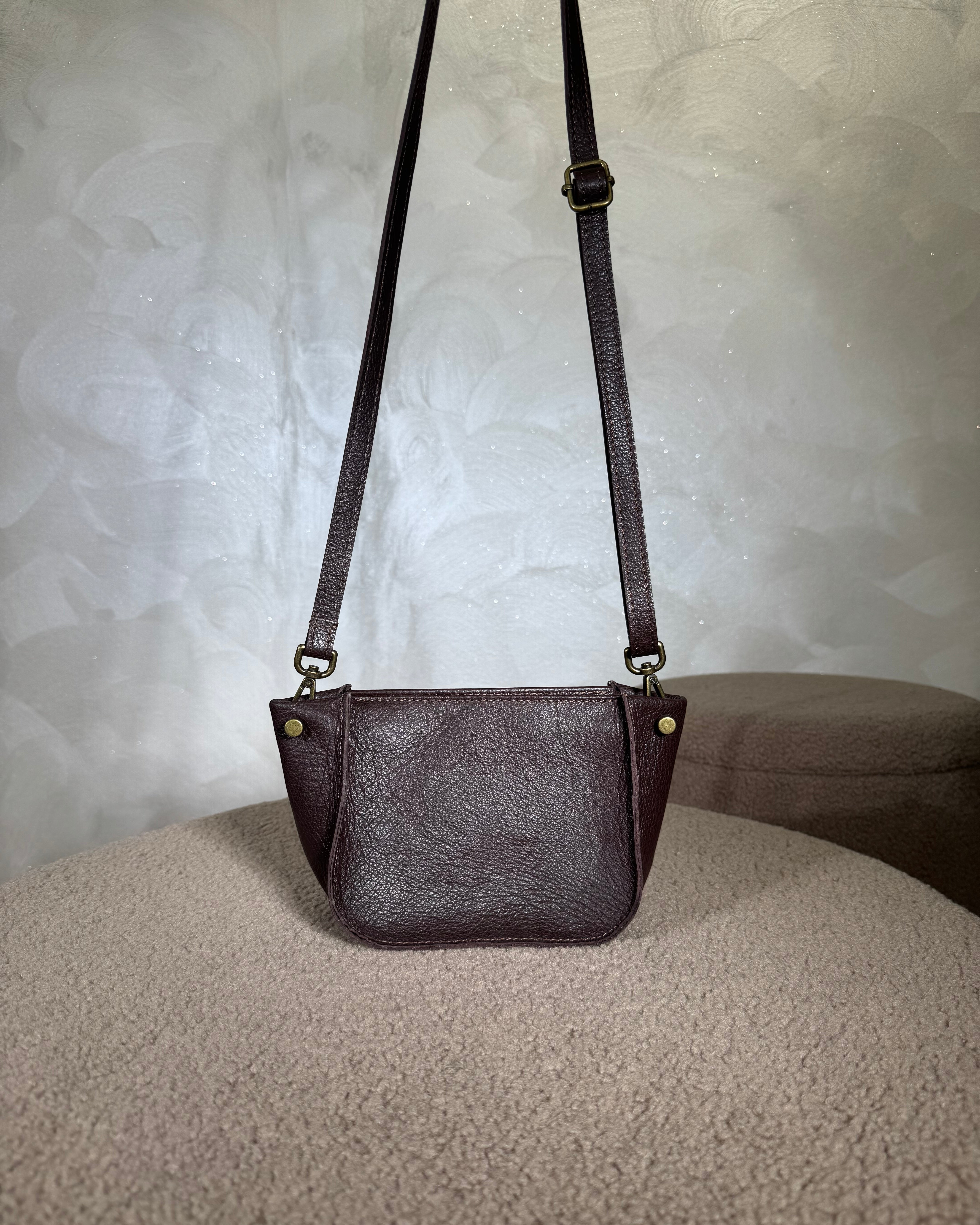 BORSA COMPATTA VERA PELLE COL.MORO