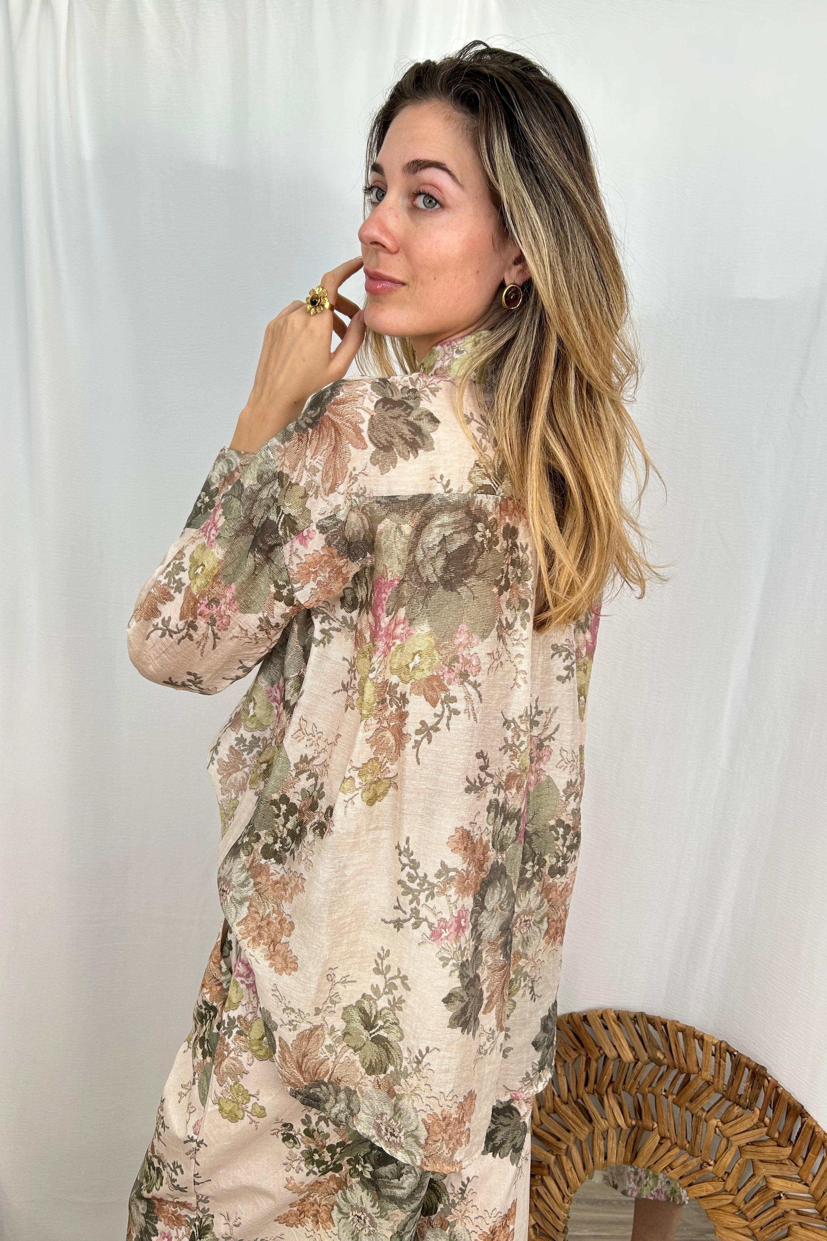 CAMICIA MANICHE LUNGHE CON STAMPA FLOREALE