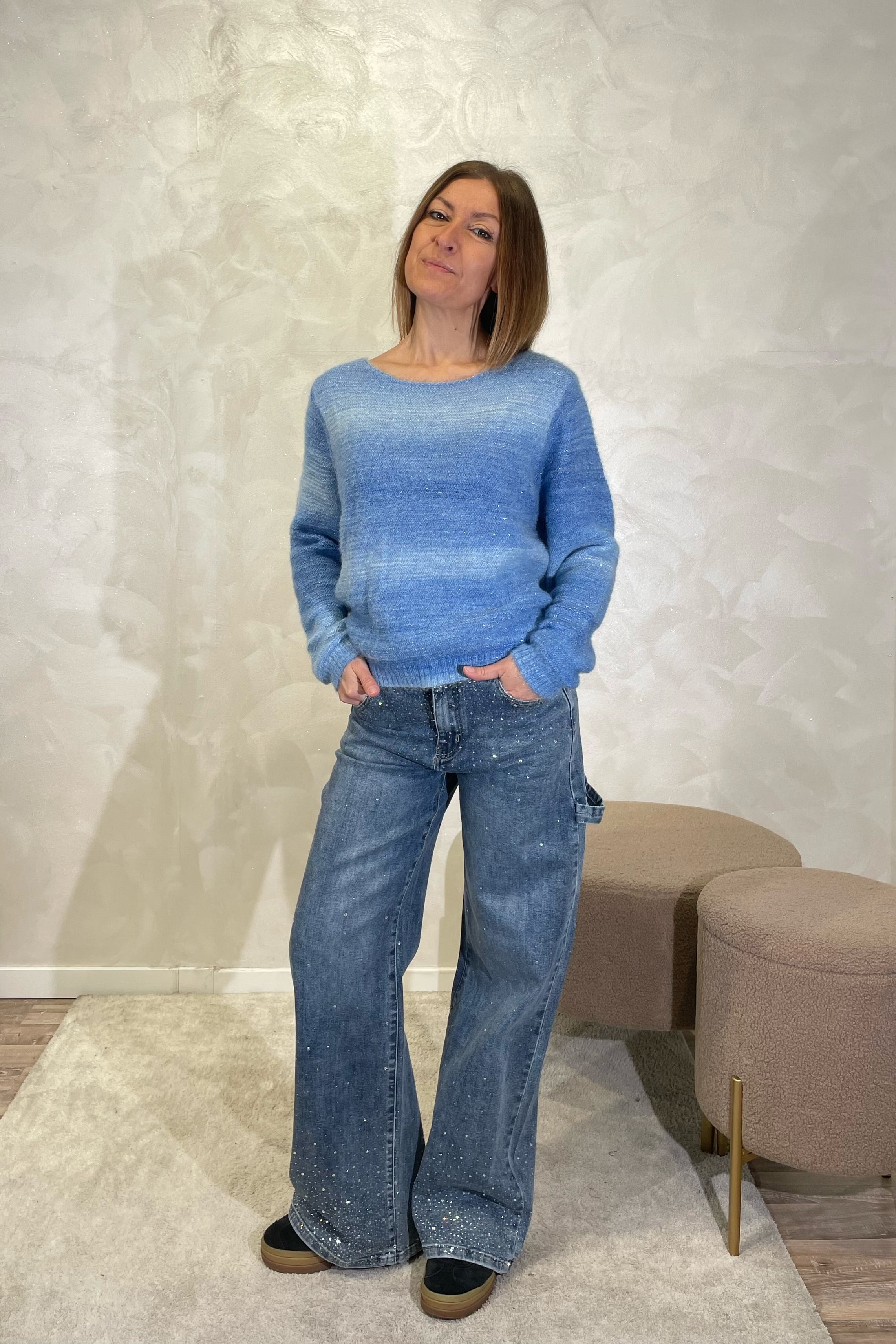 MAGLIA DEGRADE' COL.CELESTE