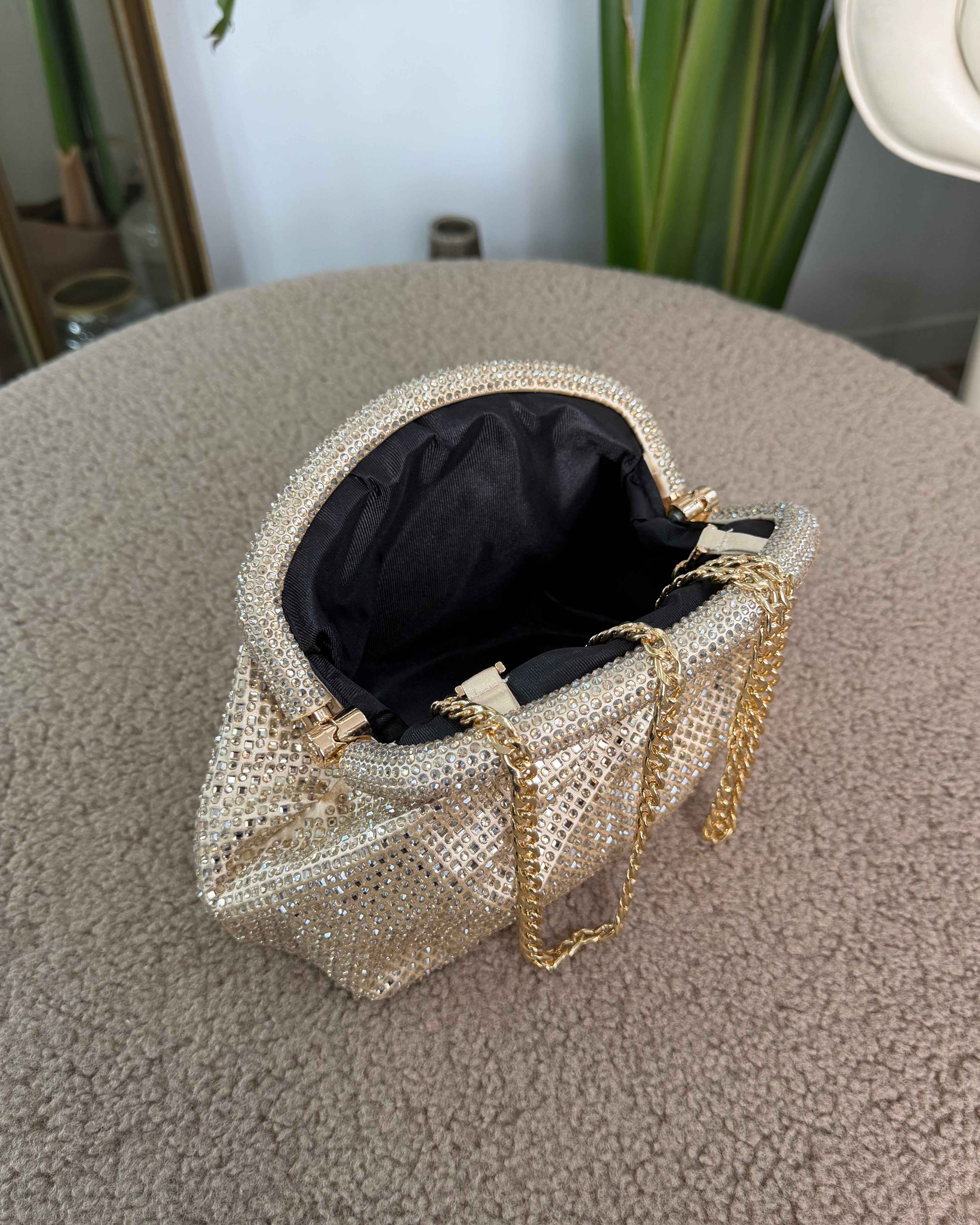 POCHETTE IN MAGLIA METALLICA DORATA COL. ORO