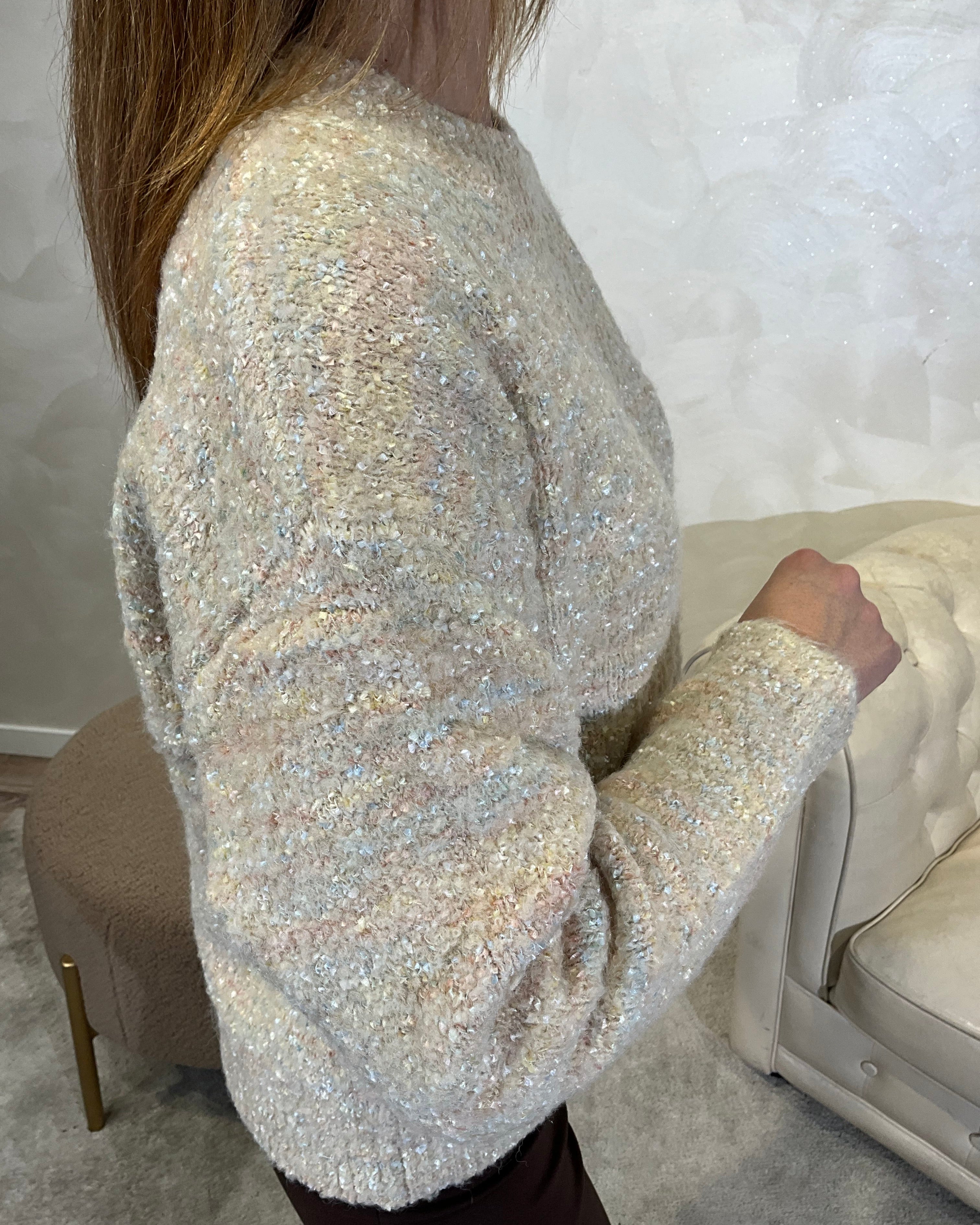 MAGLIA BICOLOR FILATO BORBIDOSO COL. PANNA