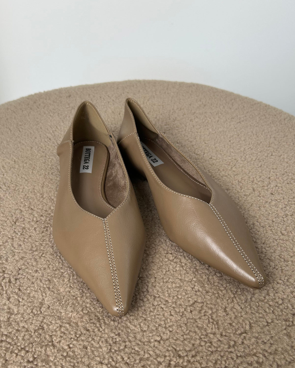 BALLERINA MINIMAL CHIC CON PUNTA AFFUSOLATA COL. TAUPE