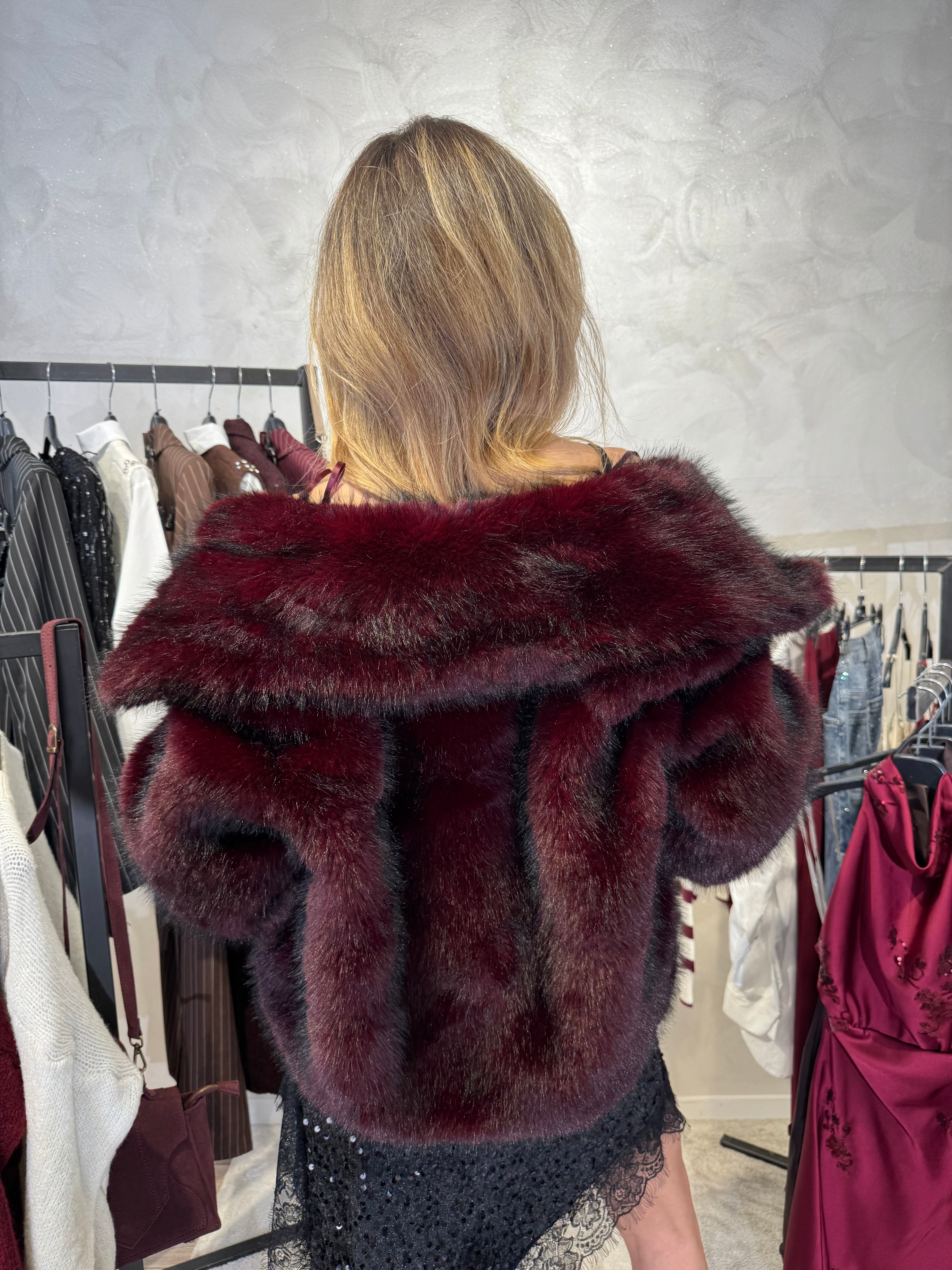 GIACCA ECOPELLICCIA CON REVER COL. BORGOGNA