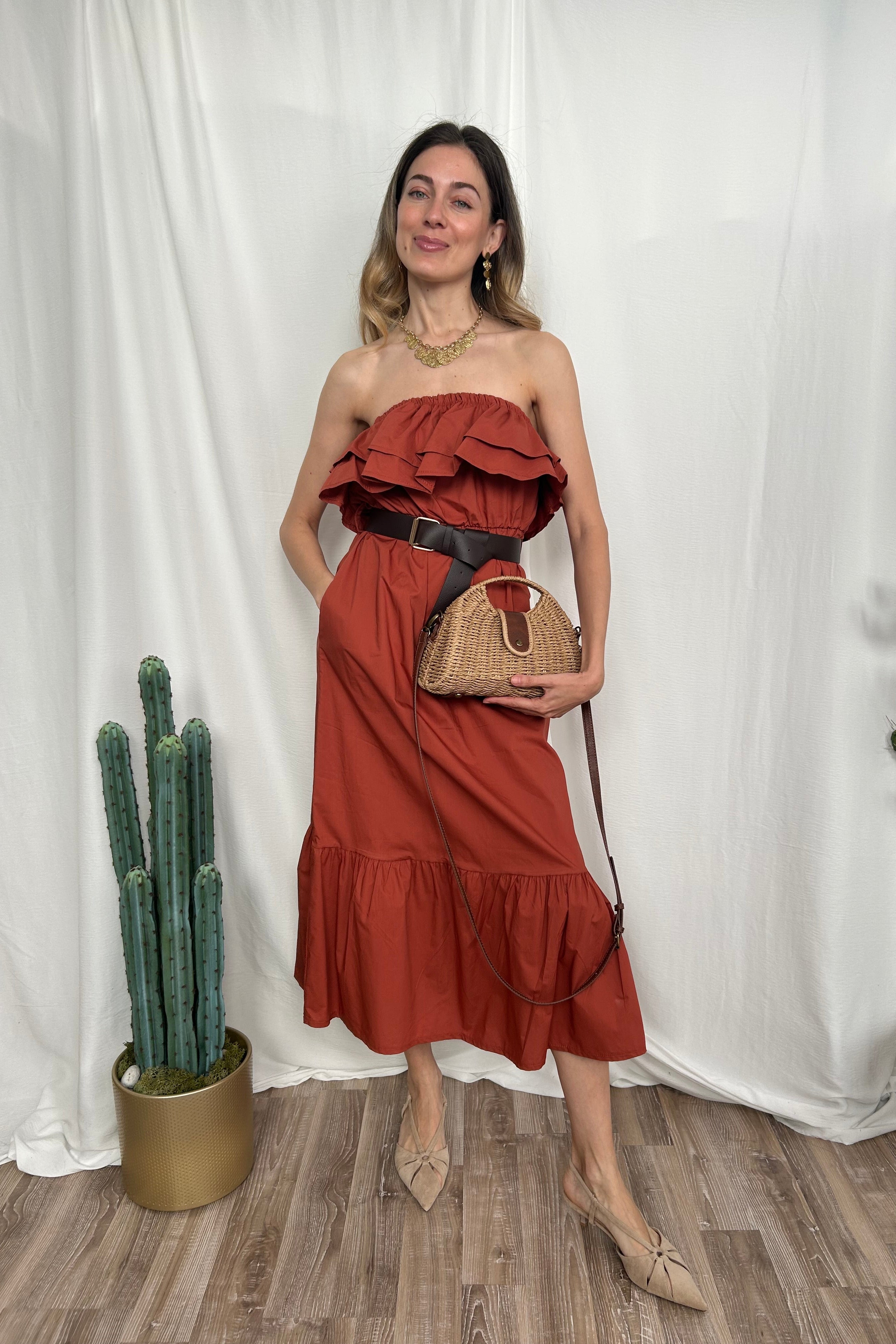 BORSA IN VIMINI CON DETTAGLI IN ECOPELLE COL. BEIGE