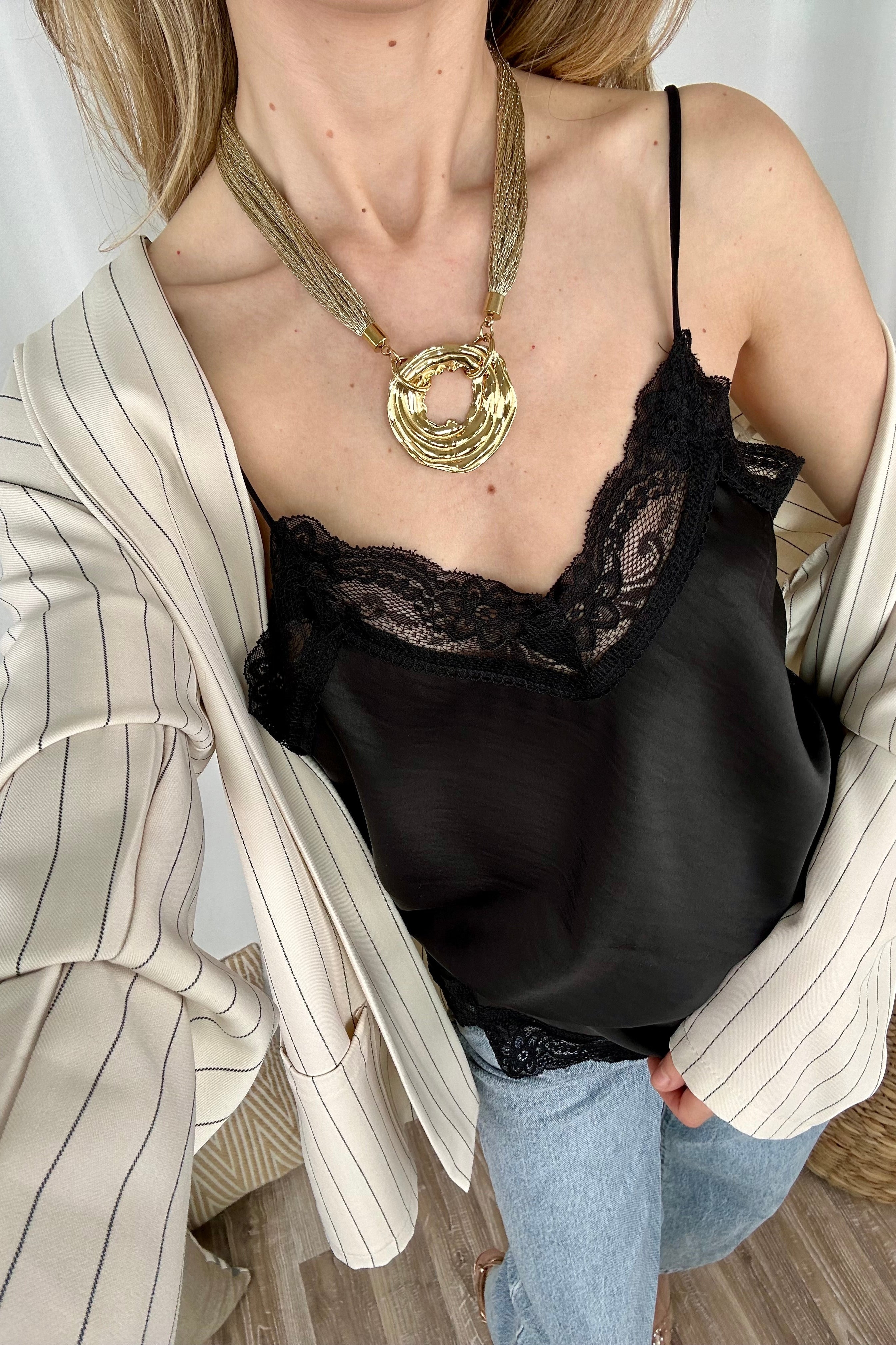 COLLANA PENDENTE CIRCOLARE MARTELLATO