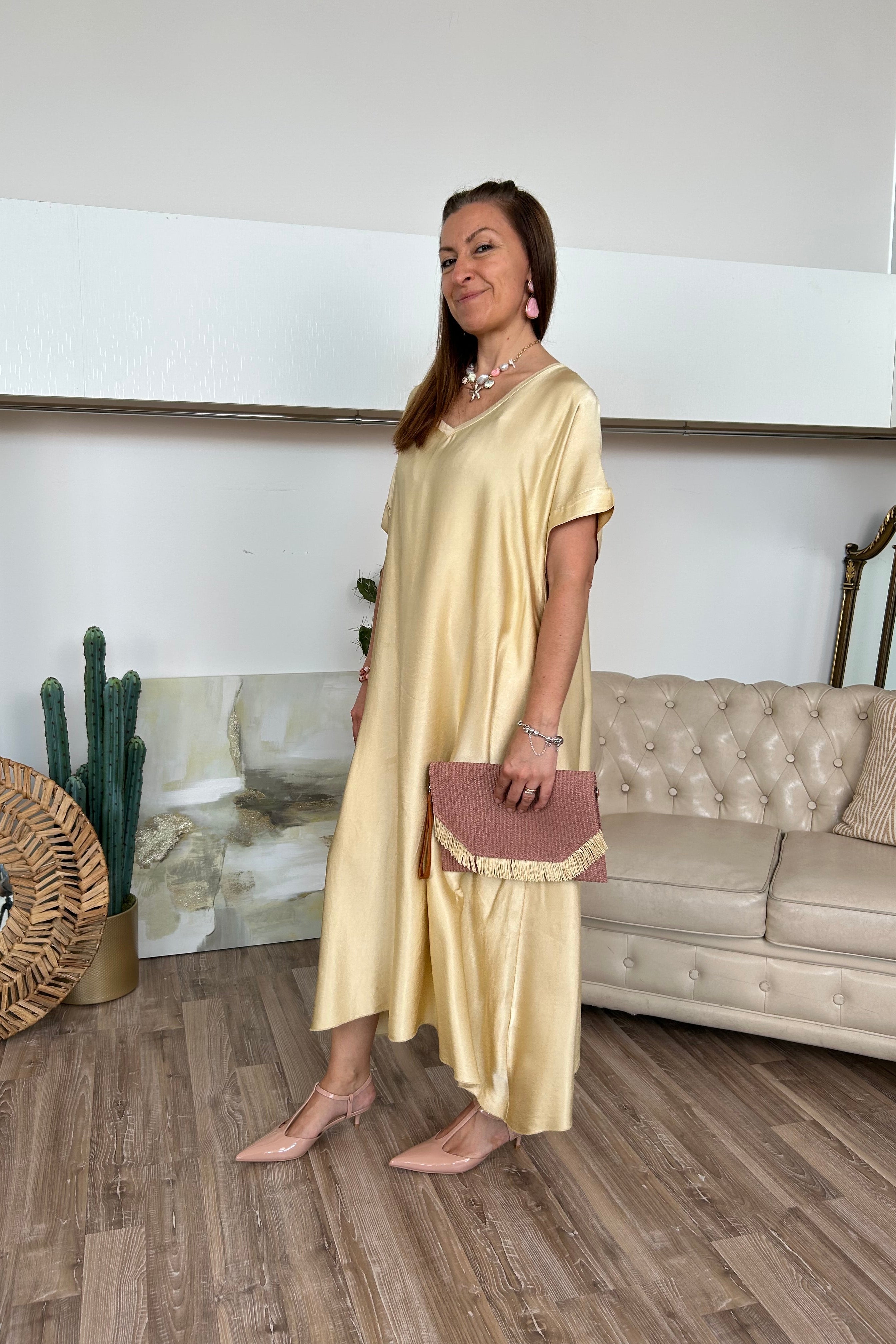 ABITO LUNGO RELAX FIT COL. GIALLO