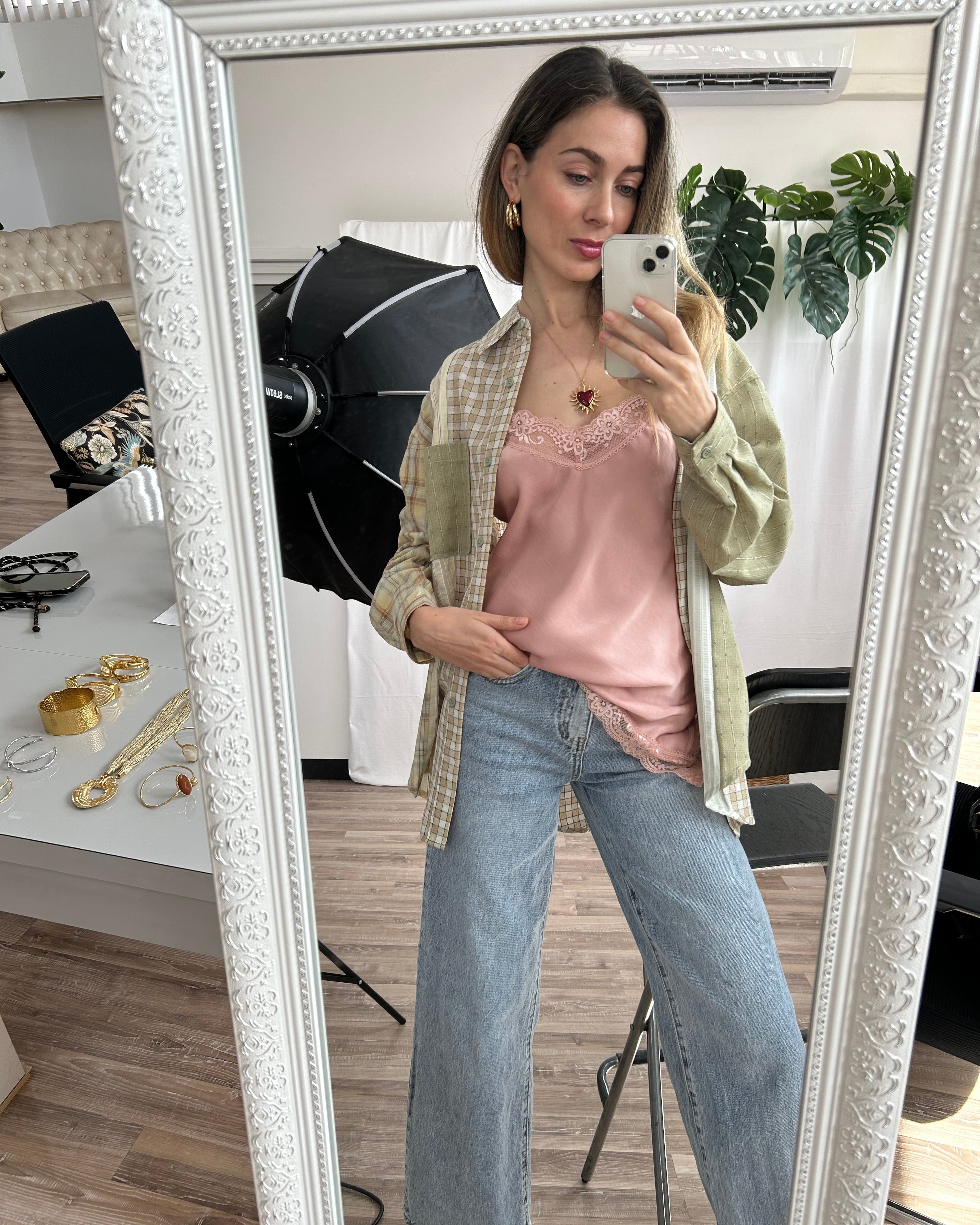 CAMICIA PATCHWORK MULTITESSUTO CON TASCHINO A CONTRASTO COL. UNICO