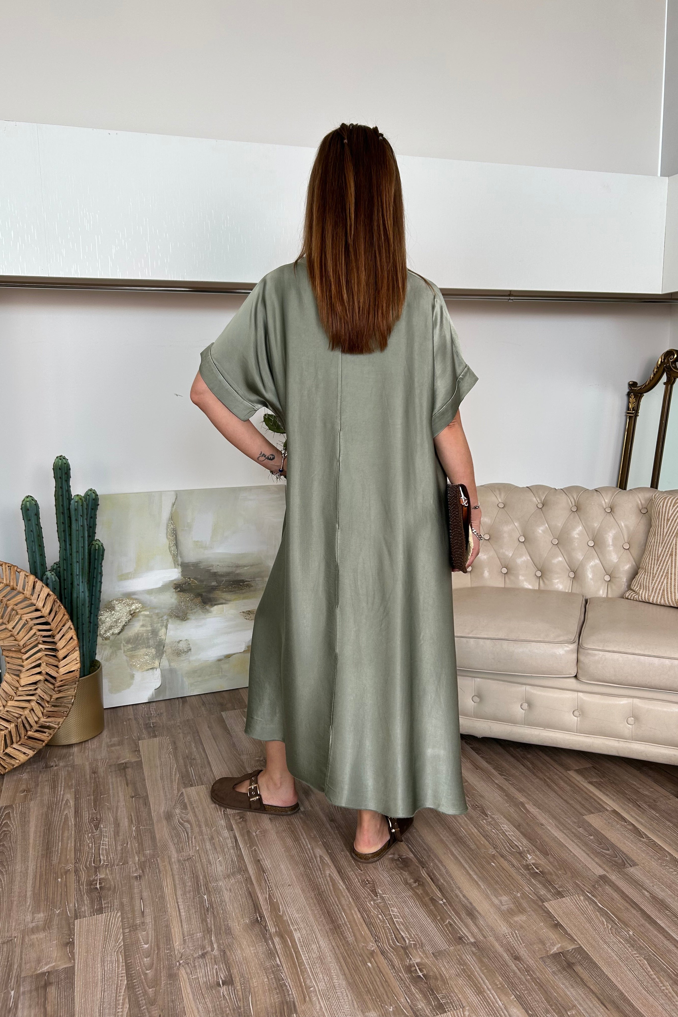 ABITO LUNGO RELAX FIT COL. VERDE