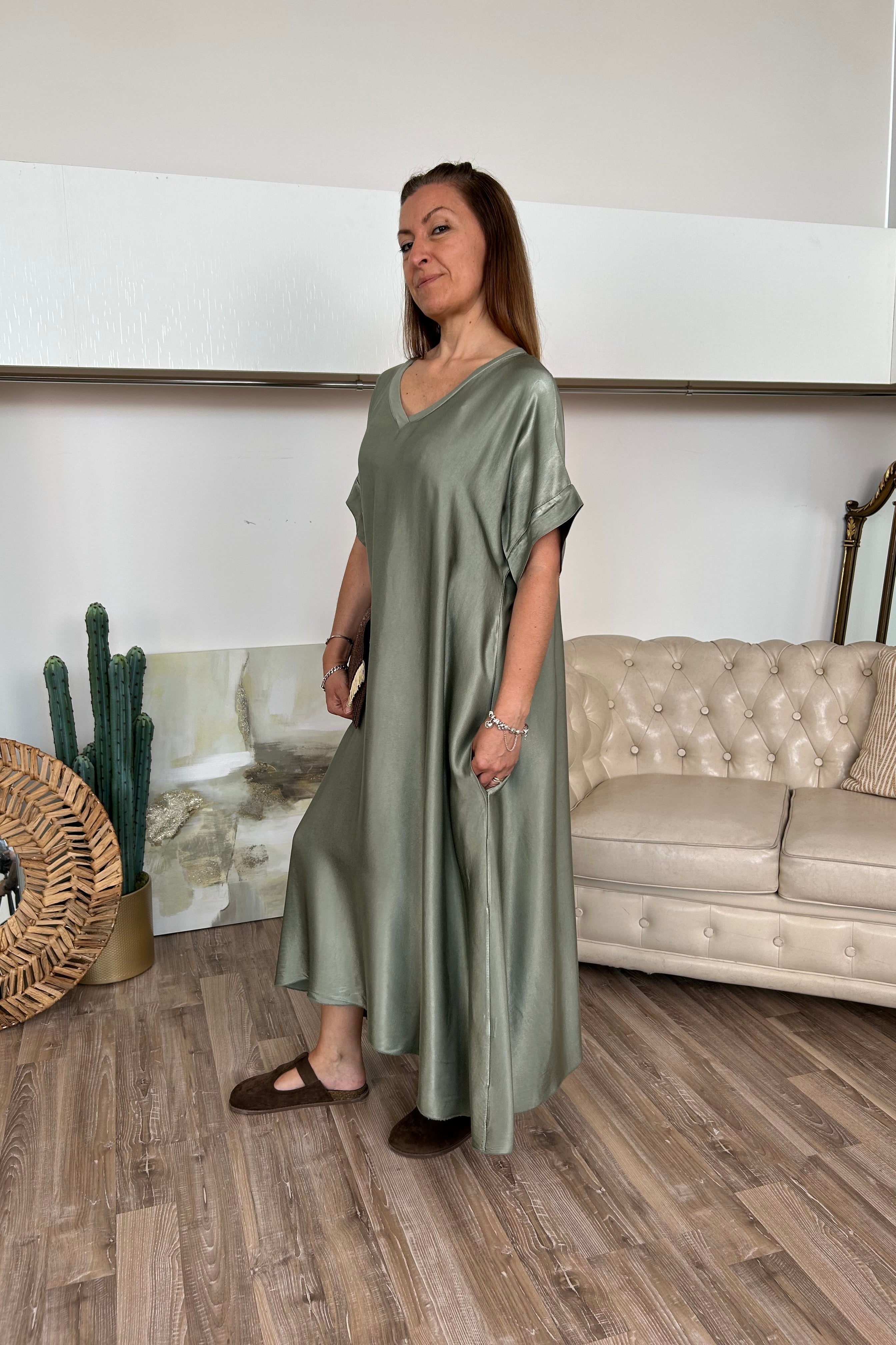 ABITO LUNGO RELAX FIT COL. VERDE