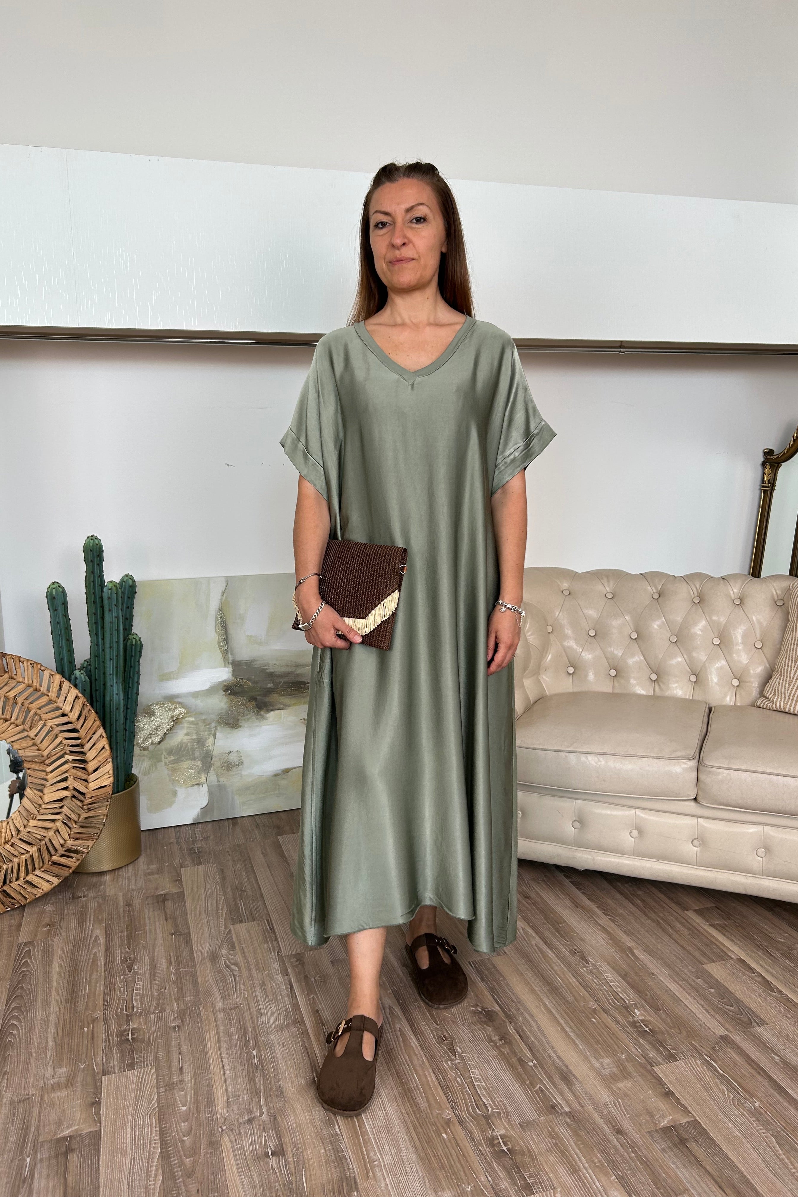 ABITO LUNGO RELAX FIT COL. VERDE